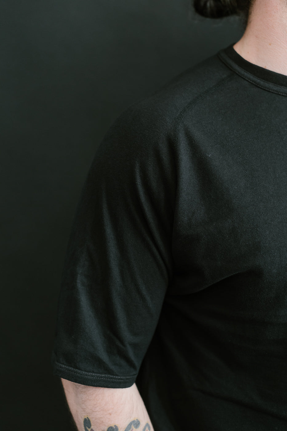 LRC1121 - Supima Cotton Freedom Sleeve Crew - Royal Black