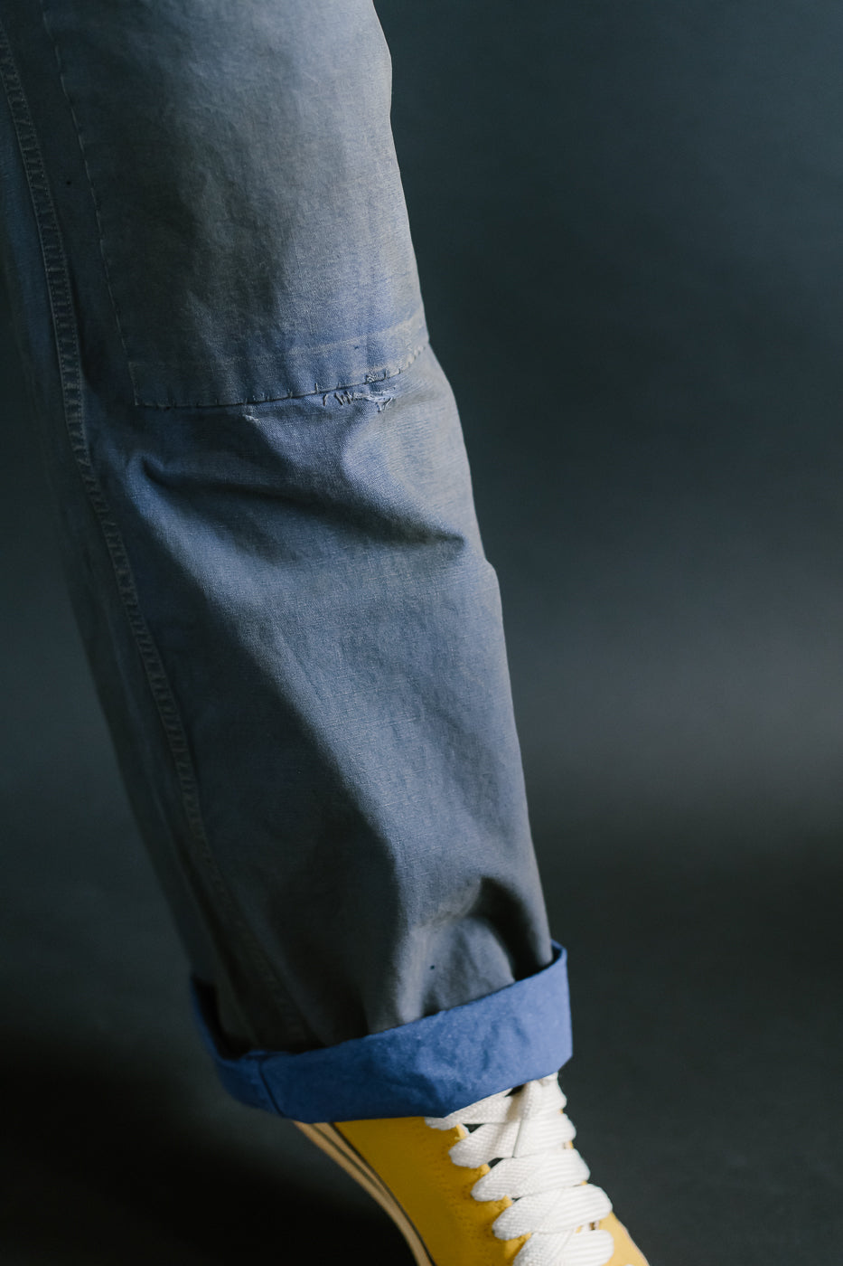 MSP-1007 - French Work Boro Pants - Distressed Blue
