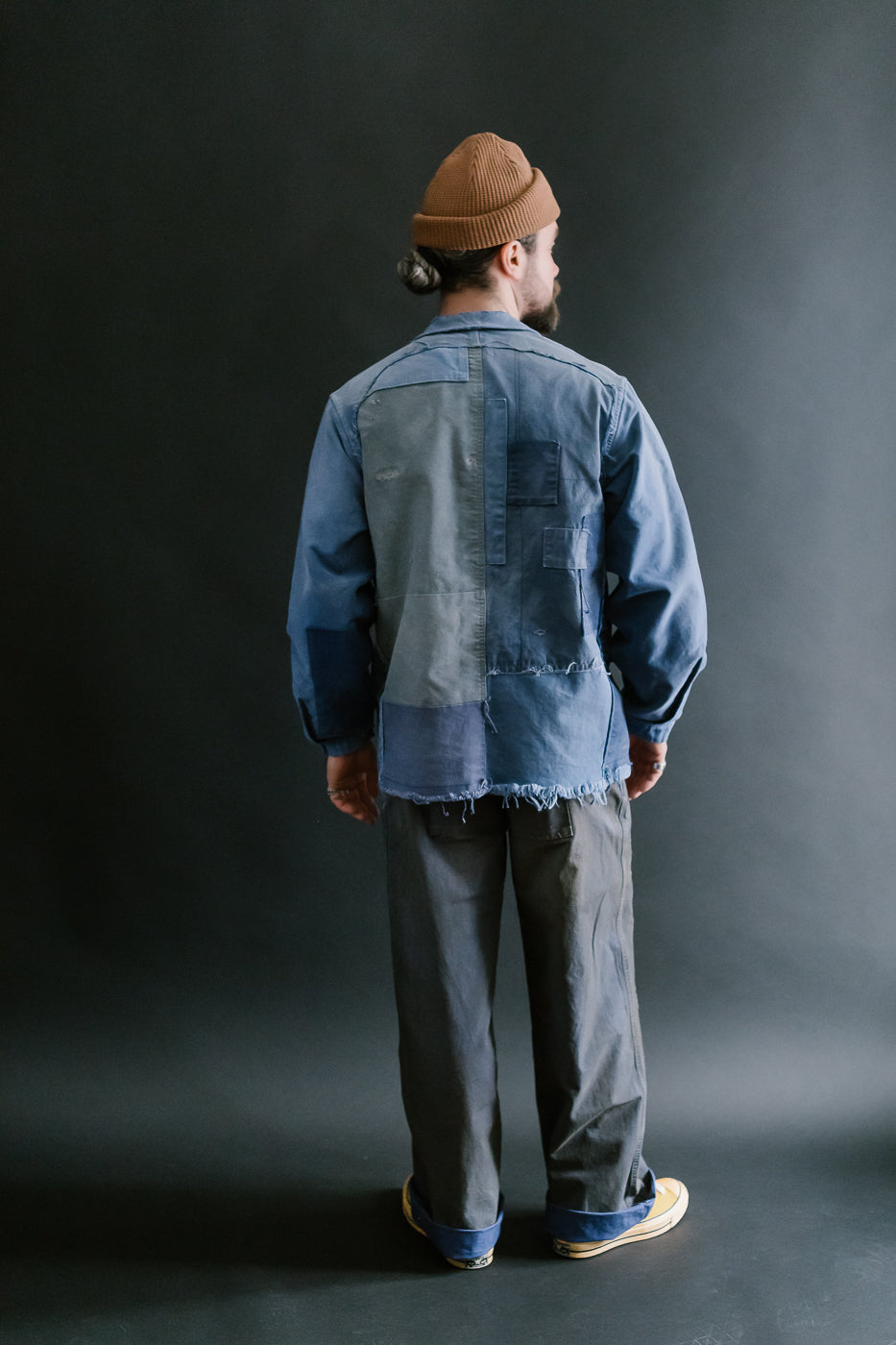 MSP-1007 - French Work Boro Pants - Distressed Blue