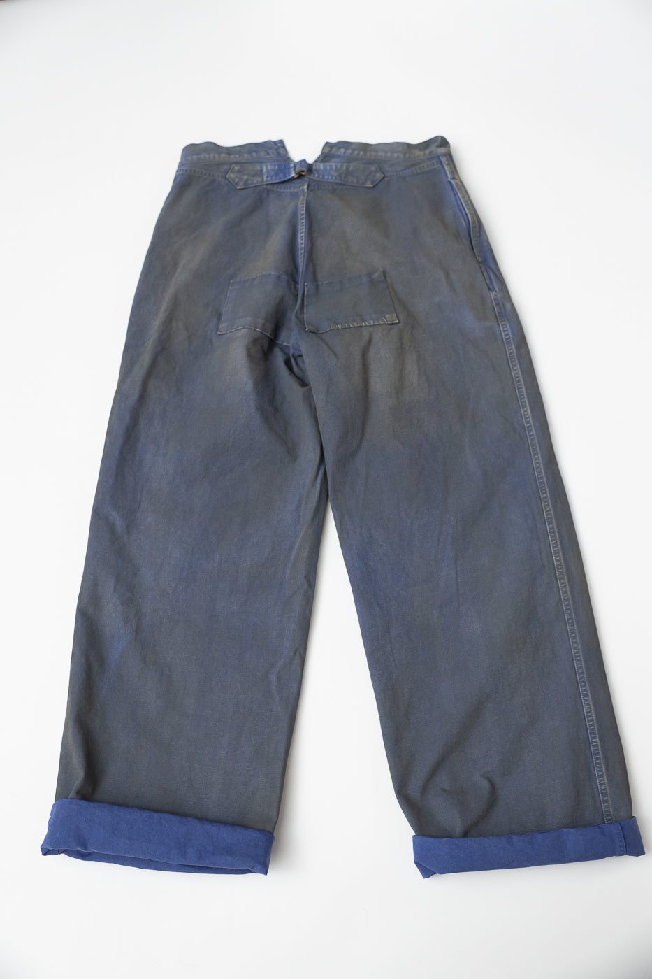 MSP-1007 - French Work Boro Pants - Distressed Blue