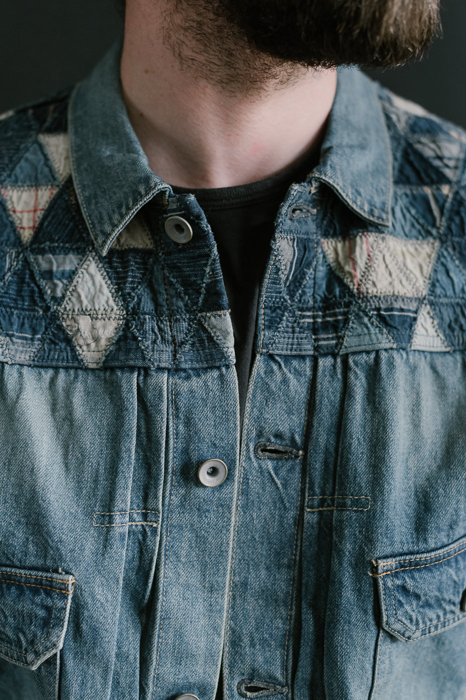 MSP-4000 - Tsugihagi Selvedge Denim Jacket - Used Indigo