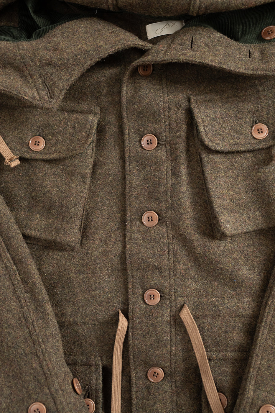 MSP-4034 - Wool Hoodie Duffle Coat - Brown