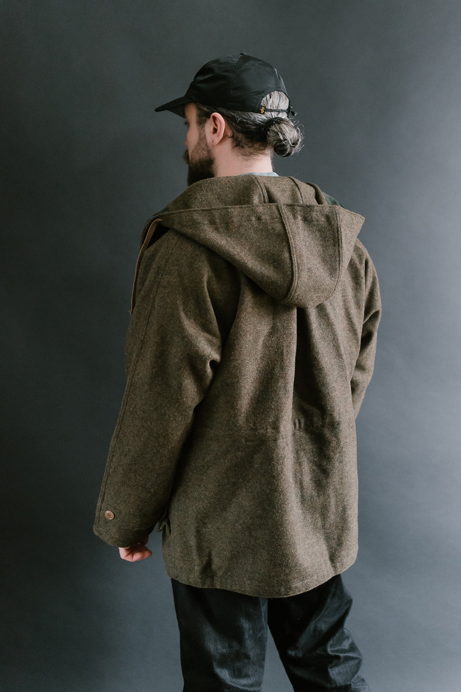 MSP-4034 - Wool Hoodie Duffle Coat - Brown