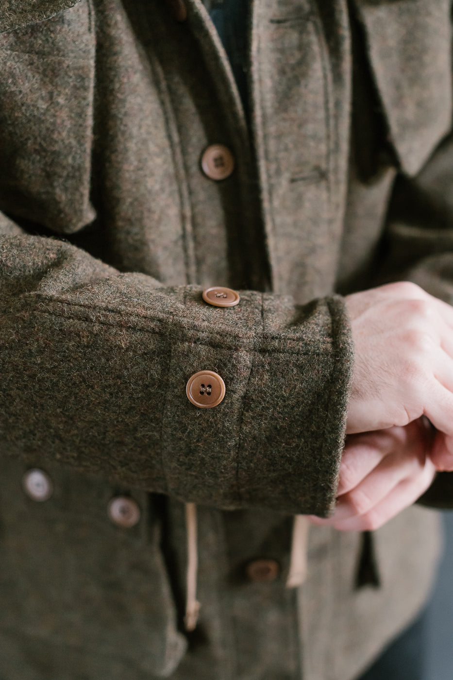 MSP-4034 - Wool Hoodie Duffle Coat - Brown