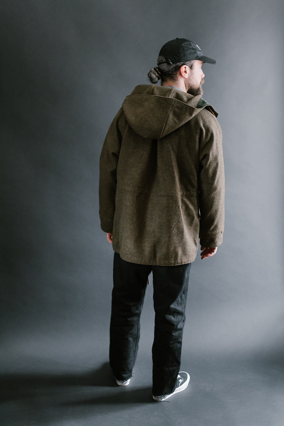 MSP-4034 - Wool Hoodie Duffle Coat - Brown
