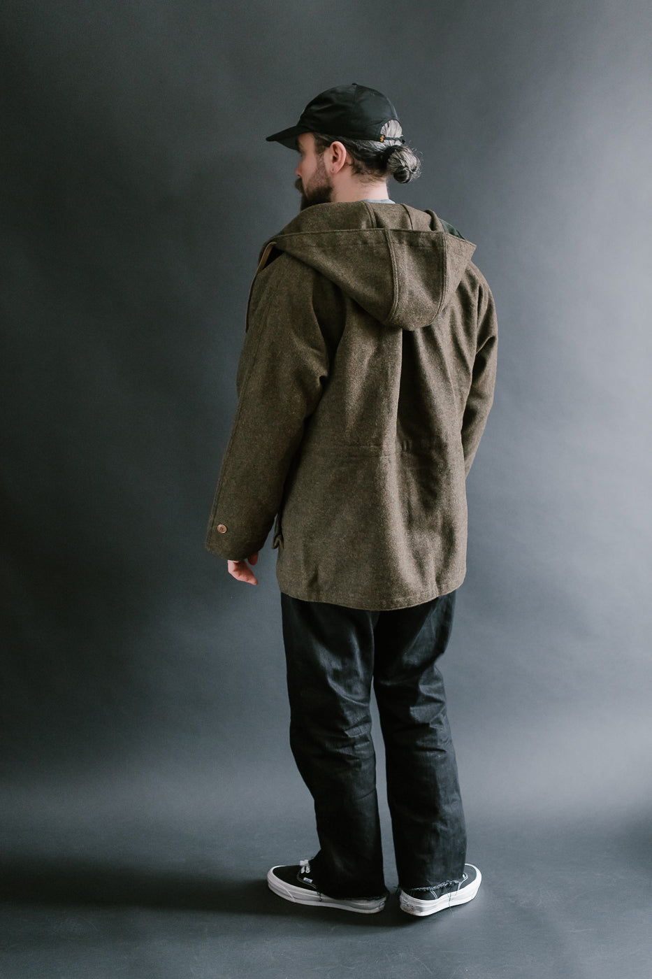 MSP-4034 - Wool Hoodie Duffle Coat - Brown