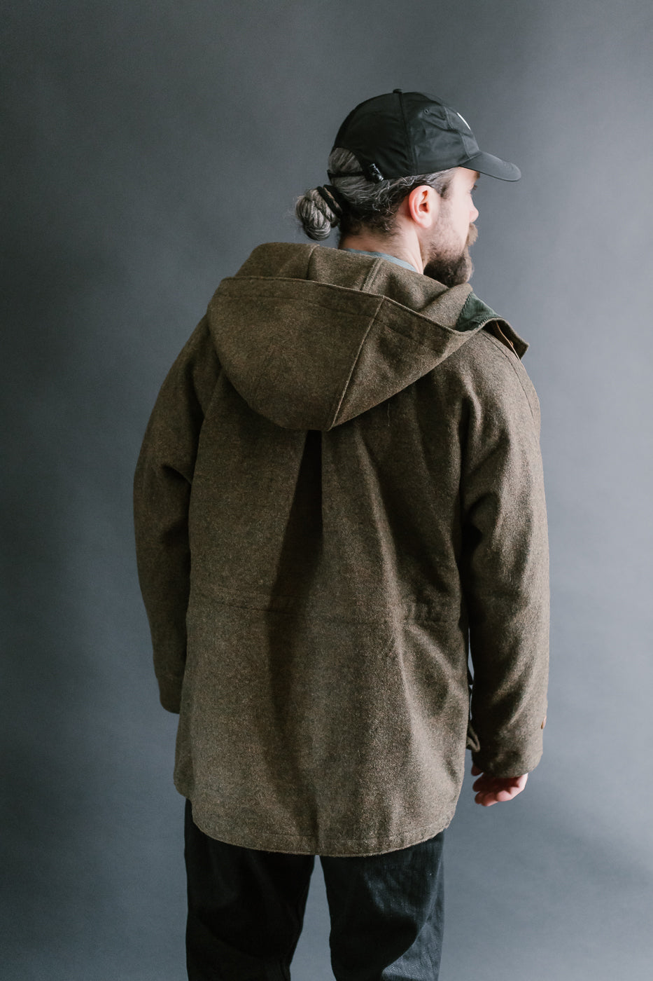MSP-4034 - Wool Hoodie Duffle Coat - Brown
