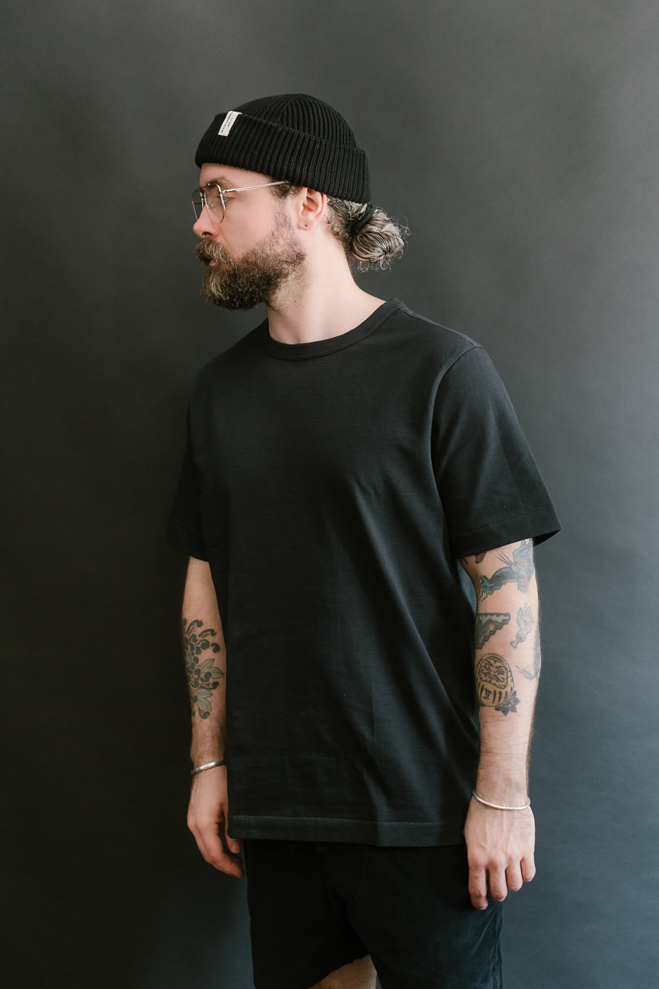 214.98 - 7.2oz Loopwheeled Relax Fit Midweight T-Shirt - Charcoal