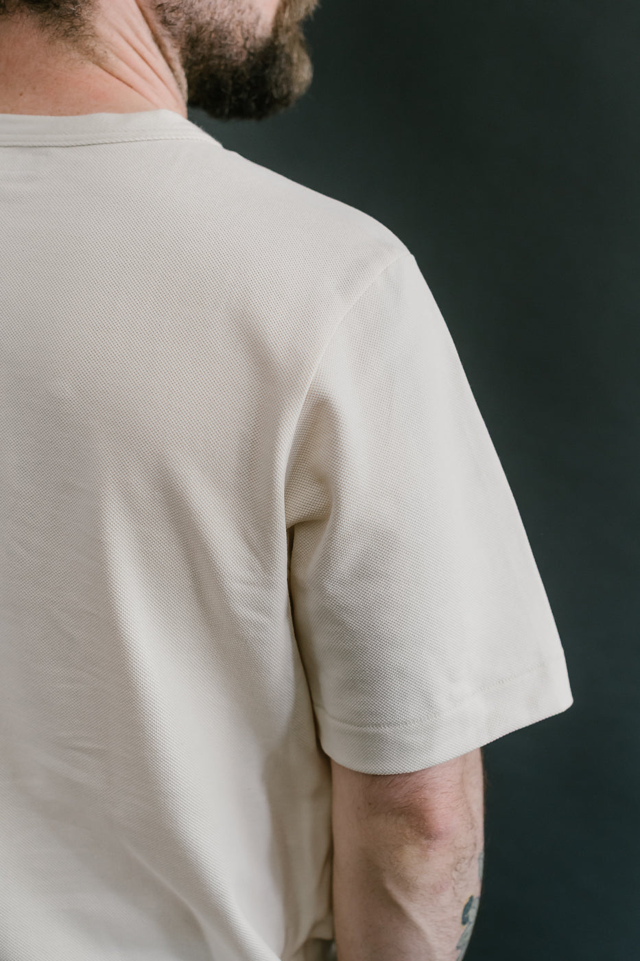214PK.02 - 7.2oz Loopwheeled Relax Fit Pikée T-Shirt - Nature