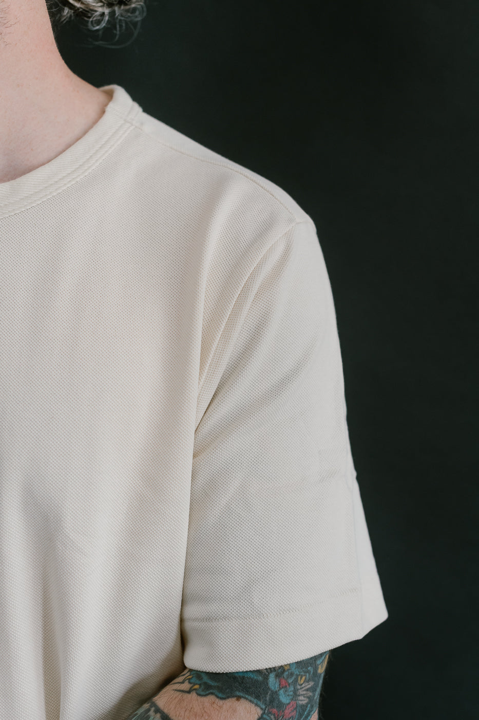 214PK.02 - 7.2oz Loopwheeled Relax Fit Pikée T-Shirt - Nature