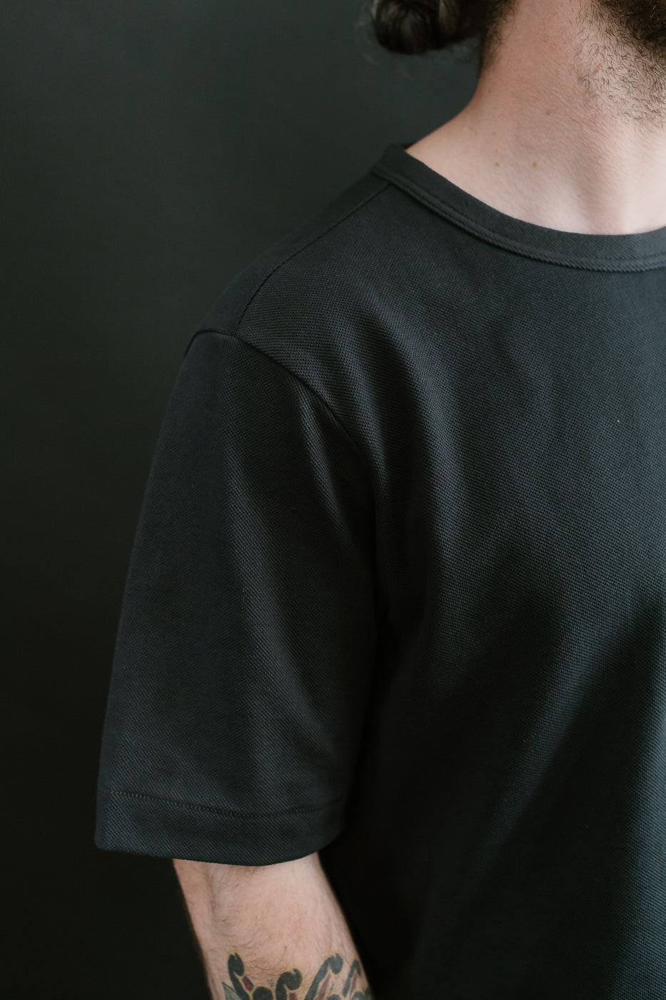 214PK.98 - 7.2oz Loopwheeled Relax Fit Pikée T-Shirt - Charcoal