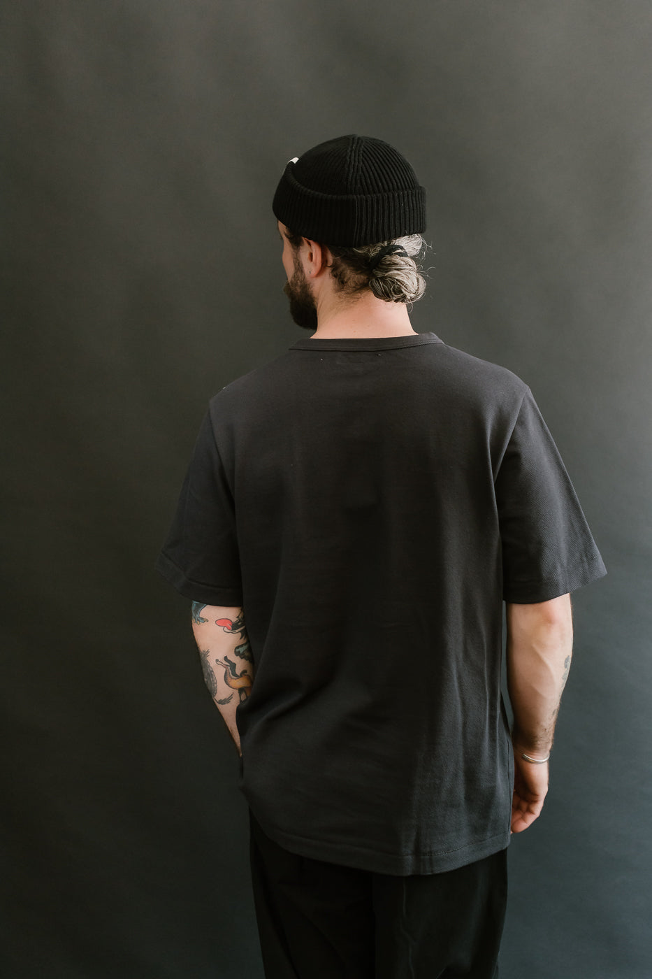 214PK.98 - 7.2oz Loopwheeled Relax Fit Pikée T-Shirt - Charcoal