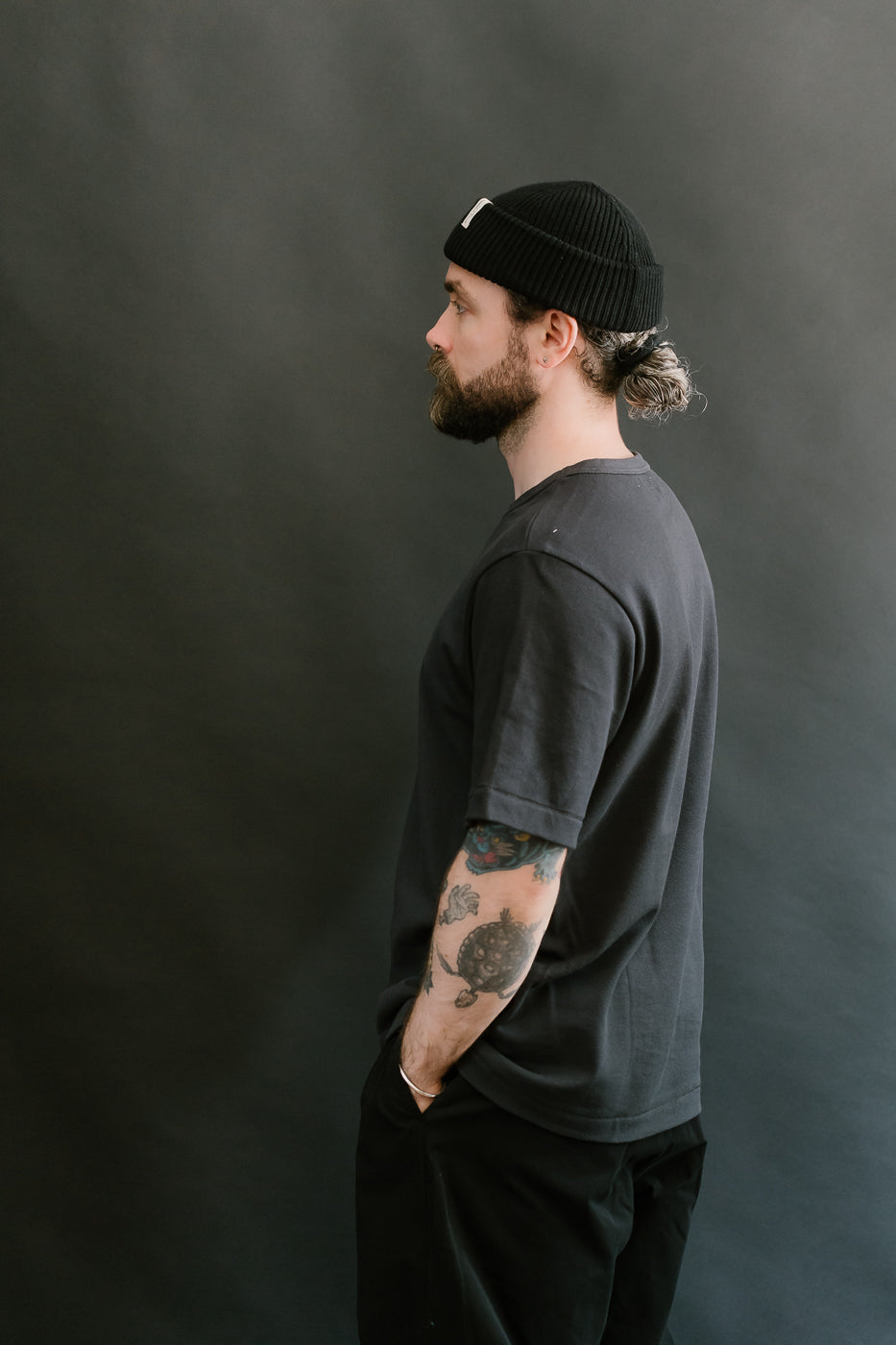 214PK.98 - 7.2oz Loopwheeled Relax Fit Pikée T-Shirt - Charcoal