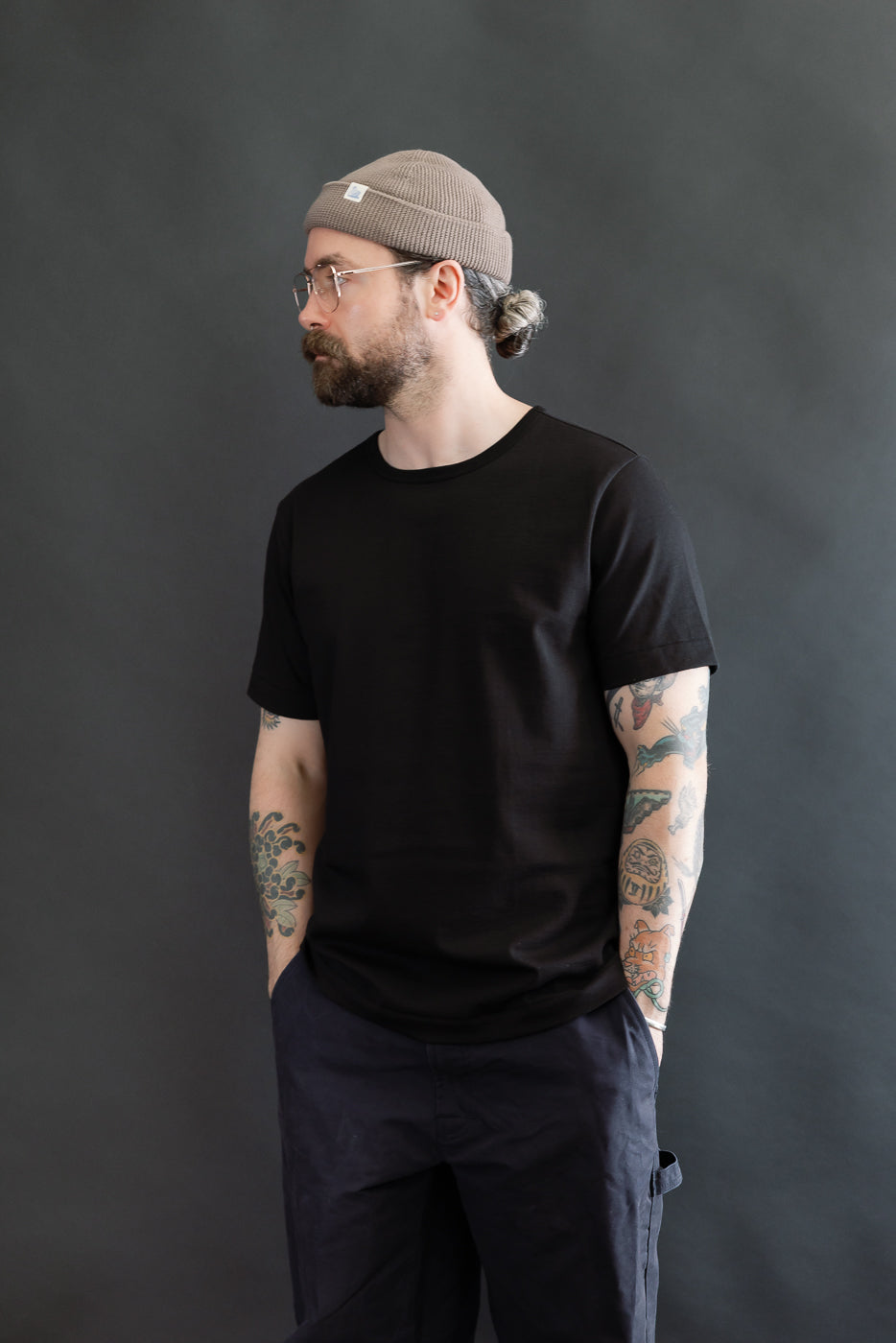 215.99 - 7.2oz Loopwheeled T-Shirt Classic Fit - Deep Black