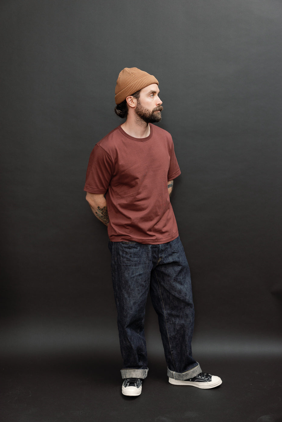 Full body front view of a male, 5'9