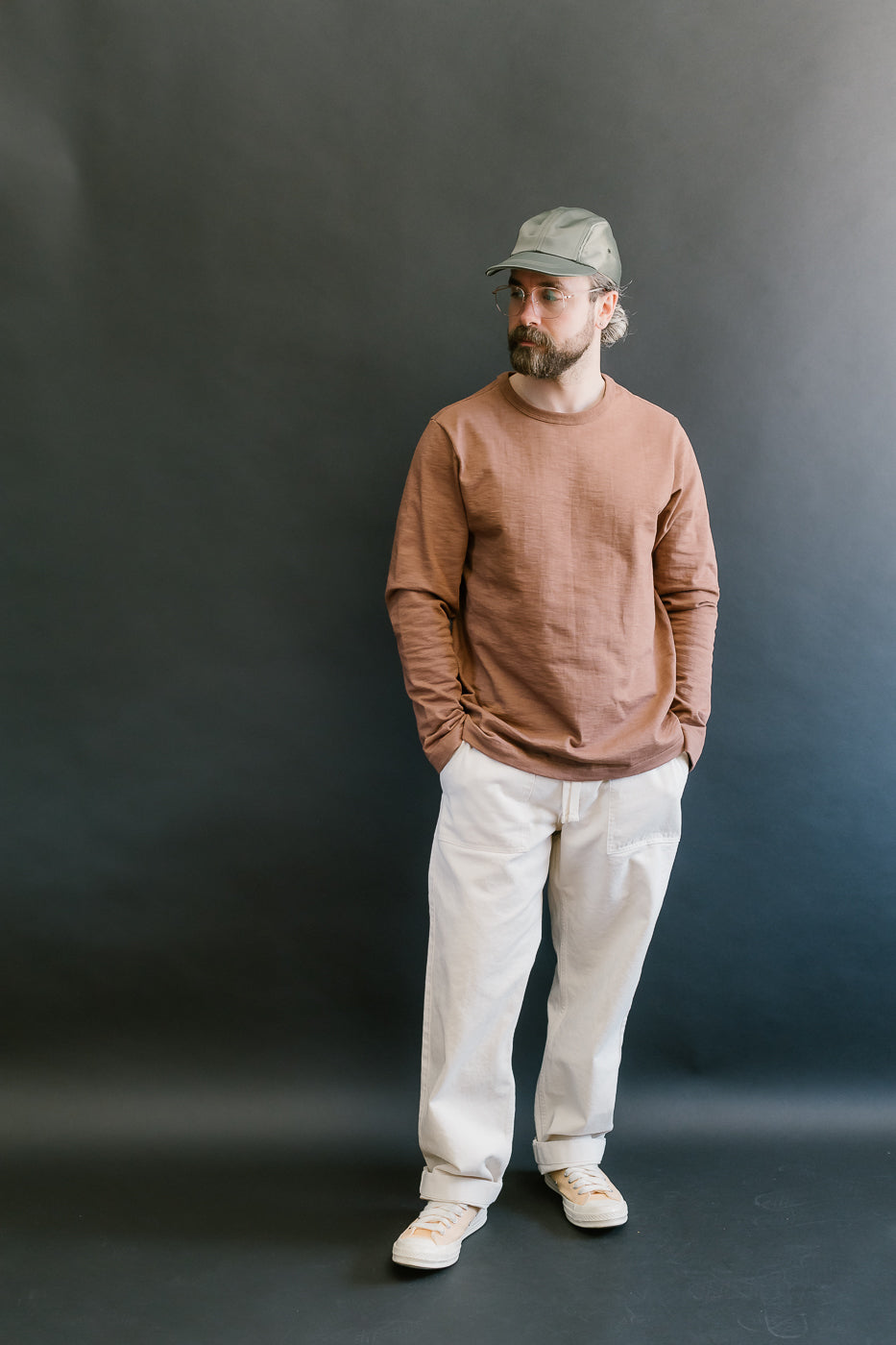 2S18.12 - 10.7oz Loopwheeled Heavy LS T-Shirt Relaxed Fit - Nut