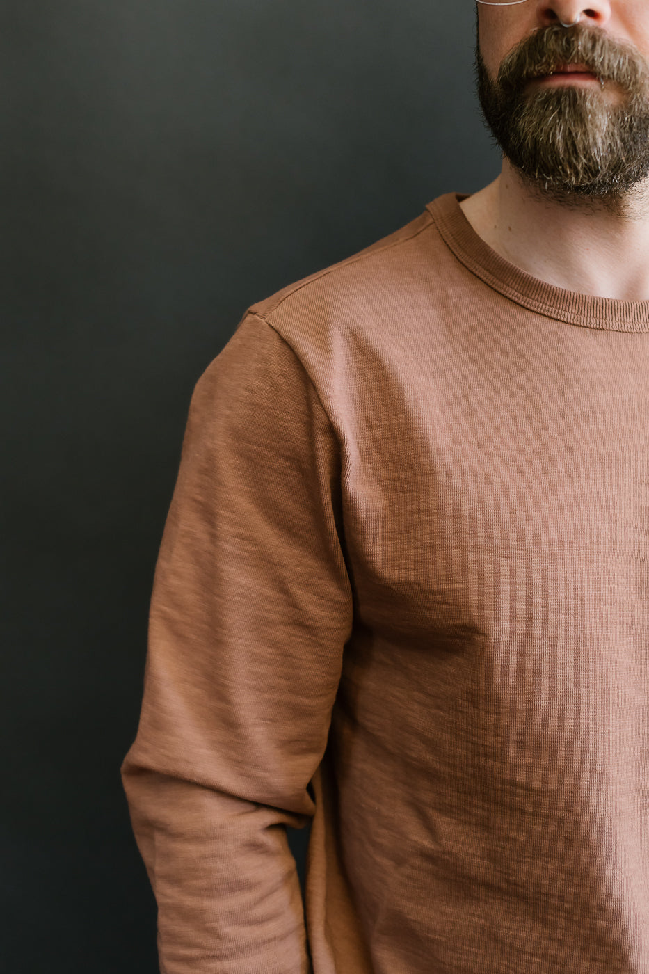 2S18.12 - 10.7oz Loopwheeled Heavy LS T-Shirt Relaxed Fit - Nut
