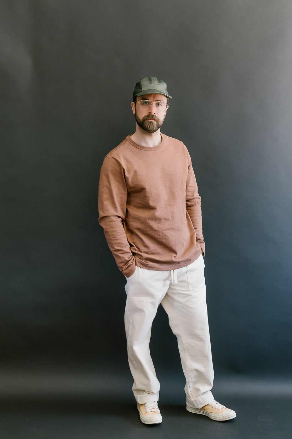 2S18.12 - 10.7oz Loopwheeled Heavy LS T-Shirt Relaxed Fit - Nut