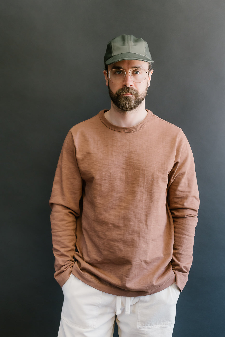 2S18.12 - 10.7oz Loopwheeled Heavy LS T-Shirt Relaxed Fit - Nut