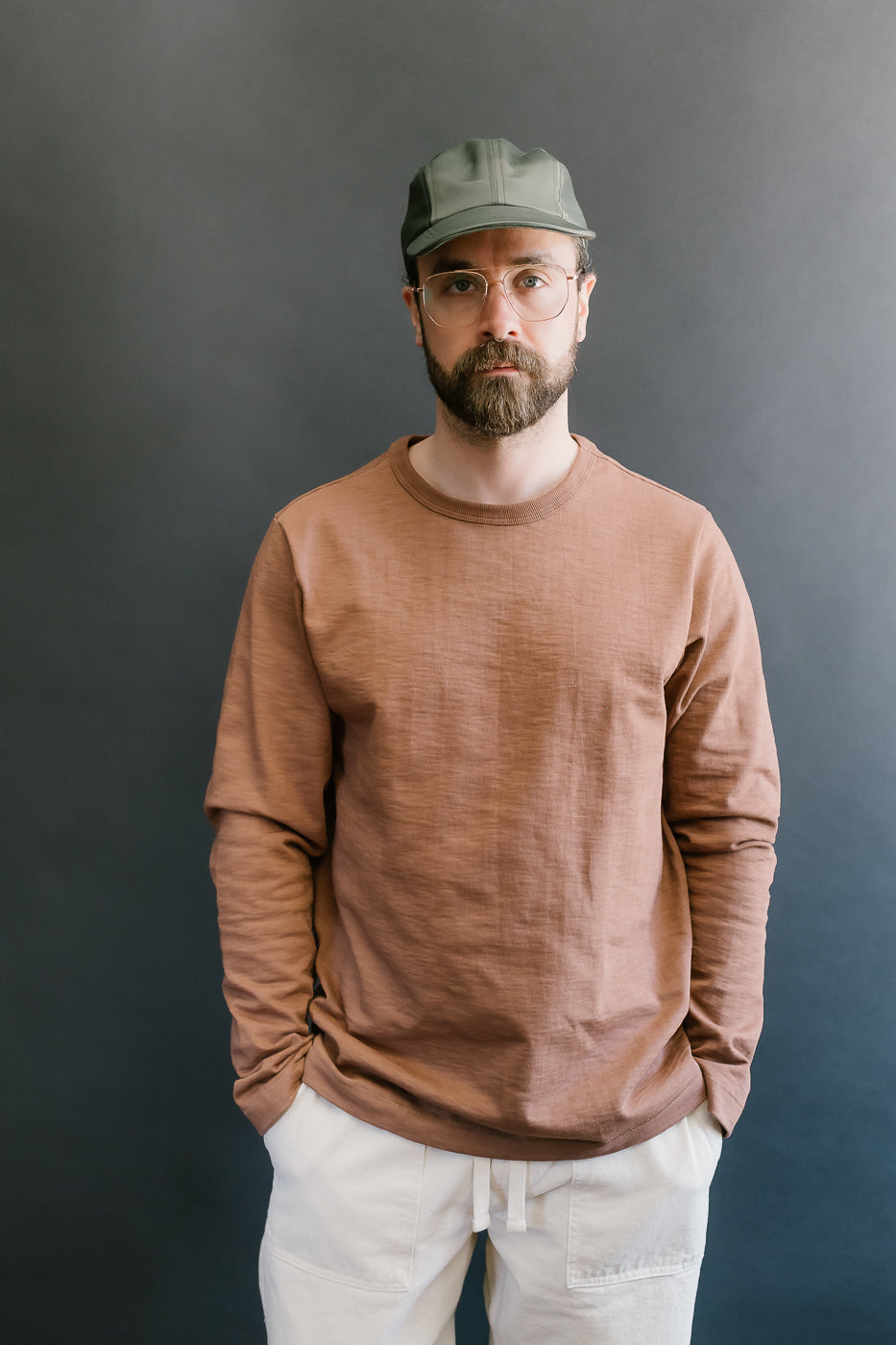 2S18.12 - 10.7oz Loopwheeled Heavy LS T-Shirt Relaxed Fit - Nut