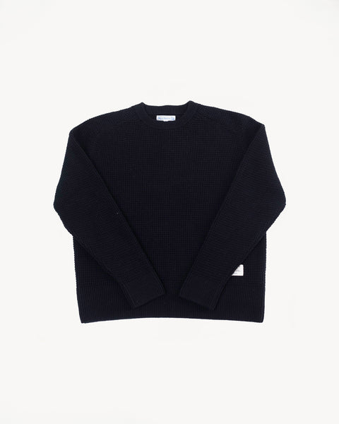 BLADE02.99 - Merino Wool Cashmere Blend Waffle Pullover Relaxed  