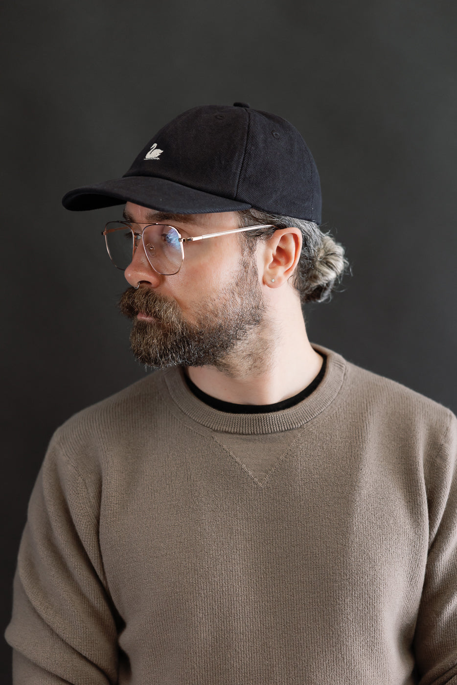 CAP01T.99 - Swan Logo Cotton Twill Cap - 99 Deep Black