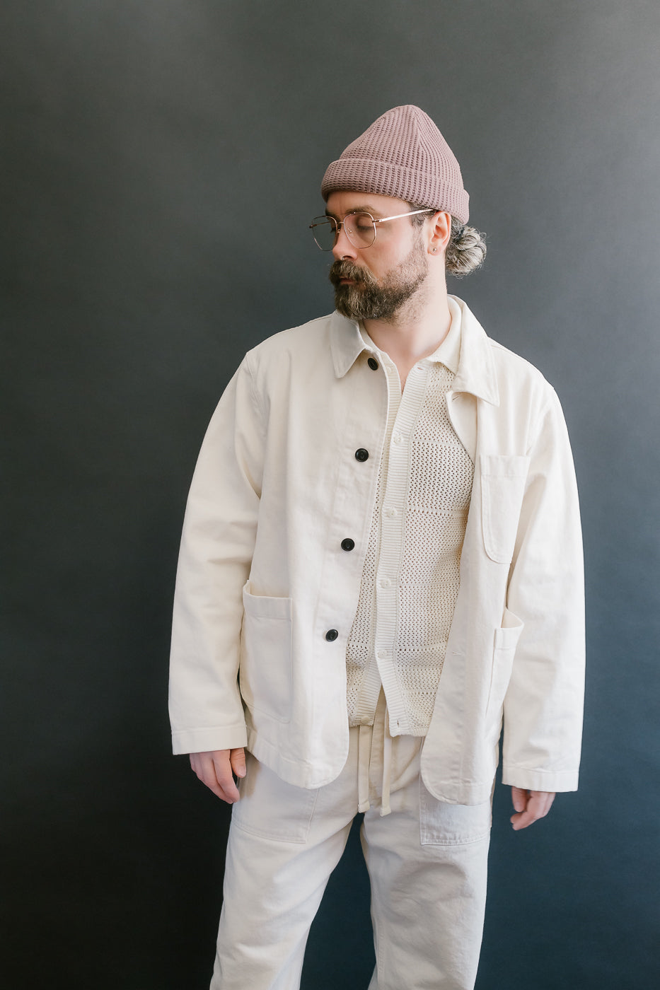 JKT05.02 - 11.2oz Organic Cotton Broken Twill Jacket - Nature