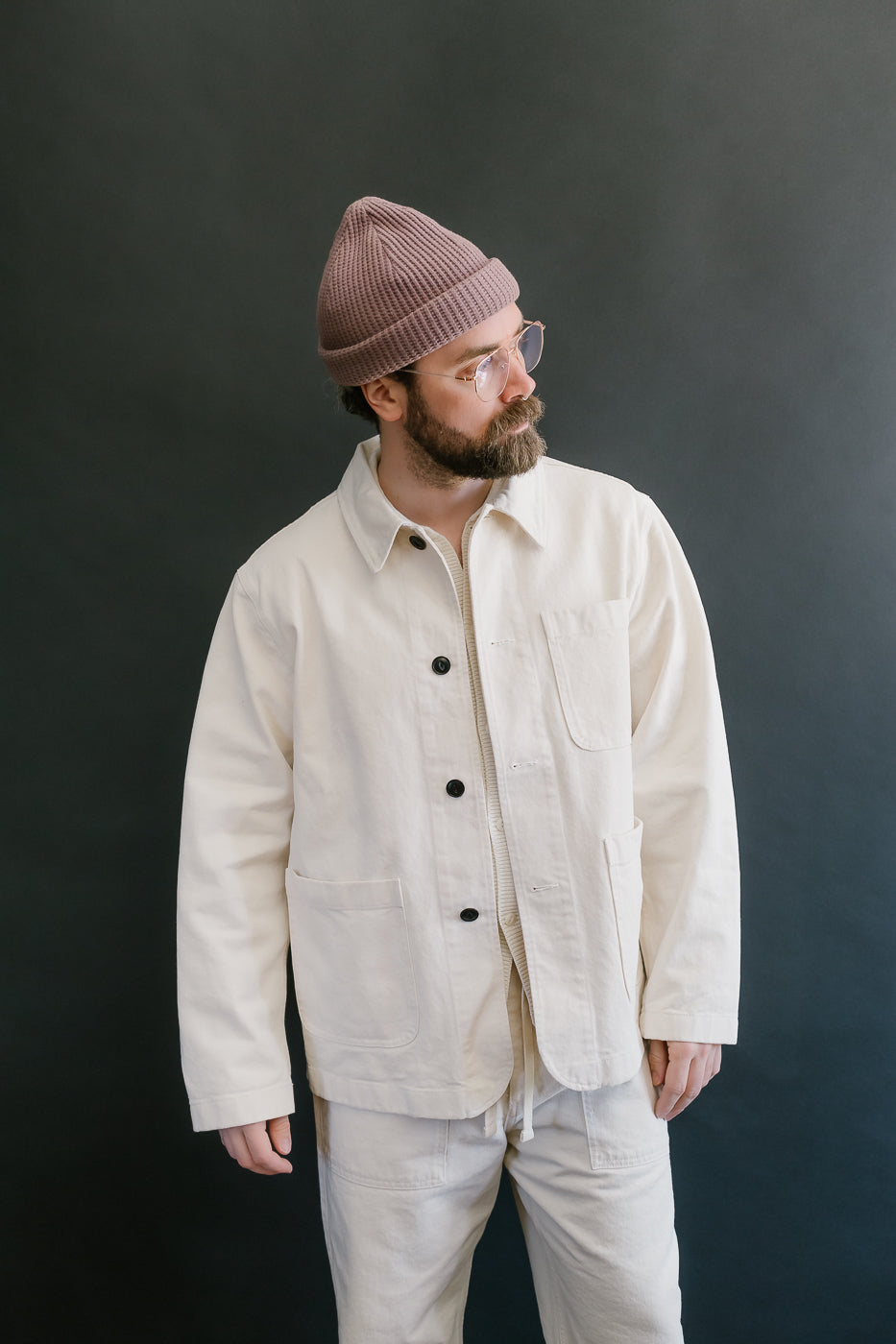 JKT05.02 - 11.2oz Organic Cotton Broken Twill Jacket - Nature