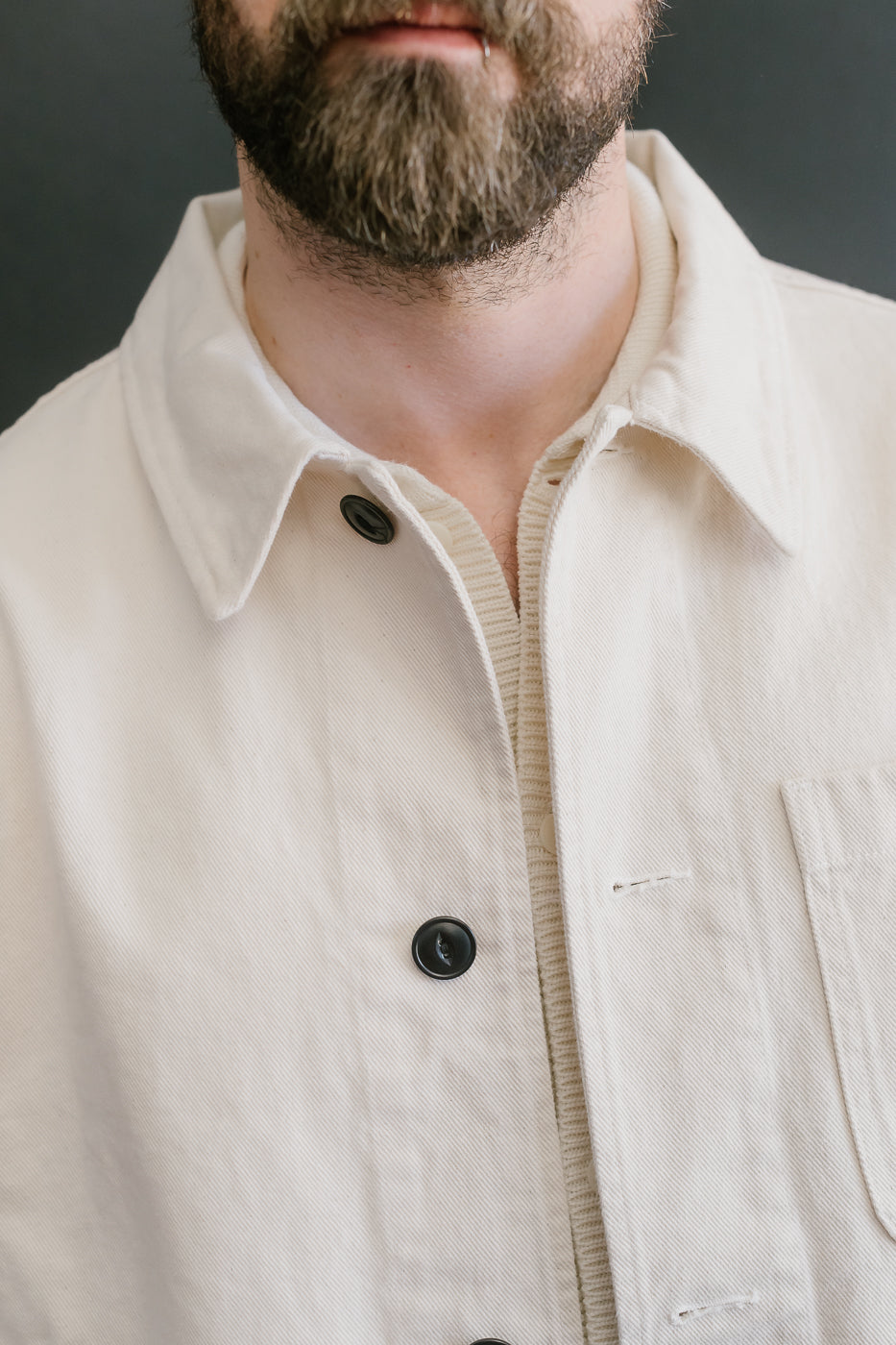 JKT05.02 - 11.2oz Organic Cotton Broken Twill Jacket - Nature