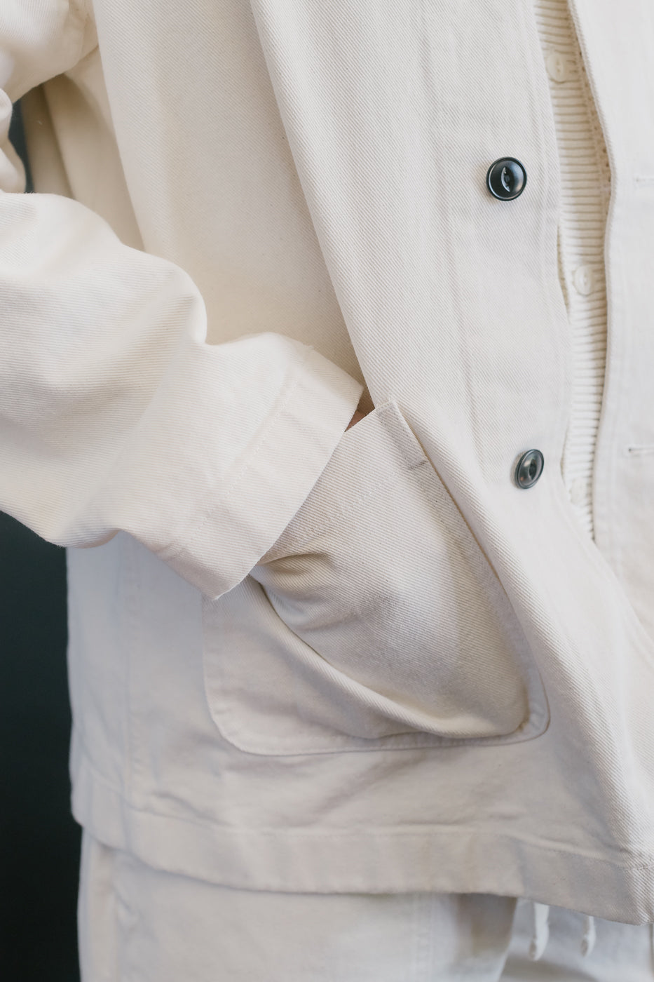 JKT05.02 - 11.2oz Organic Cotton Broken Twill Jacket - Nature