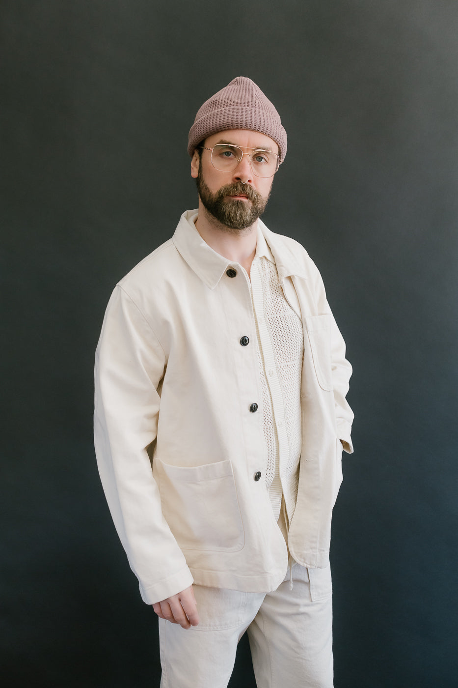 JKT05.02 - 11.2oz Organic Cotton Broken Twill Jacket - Nature