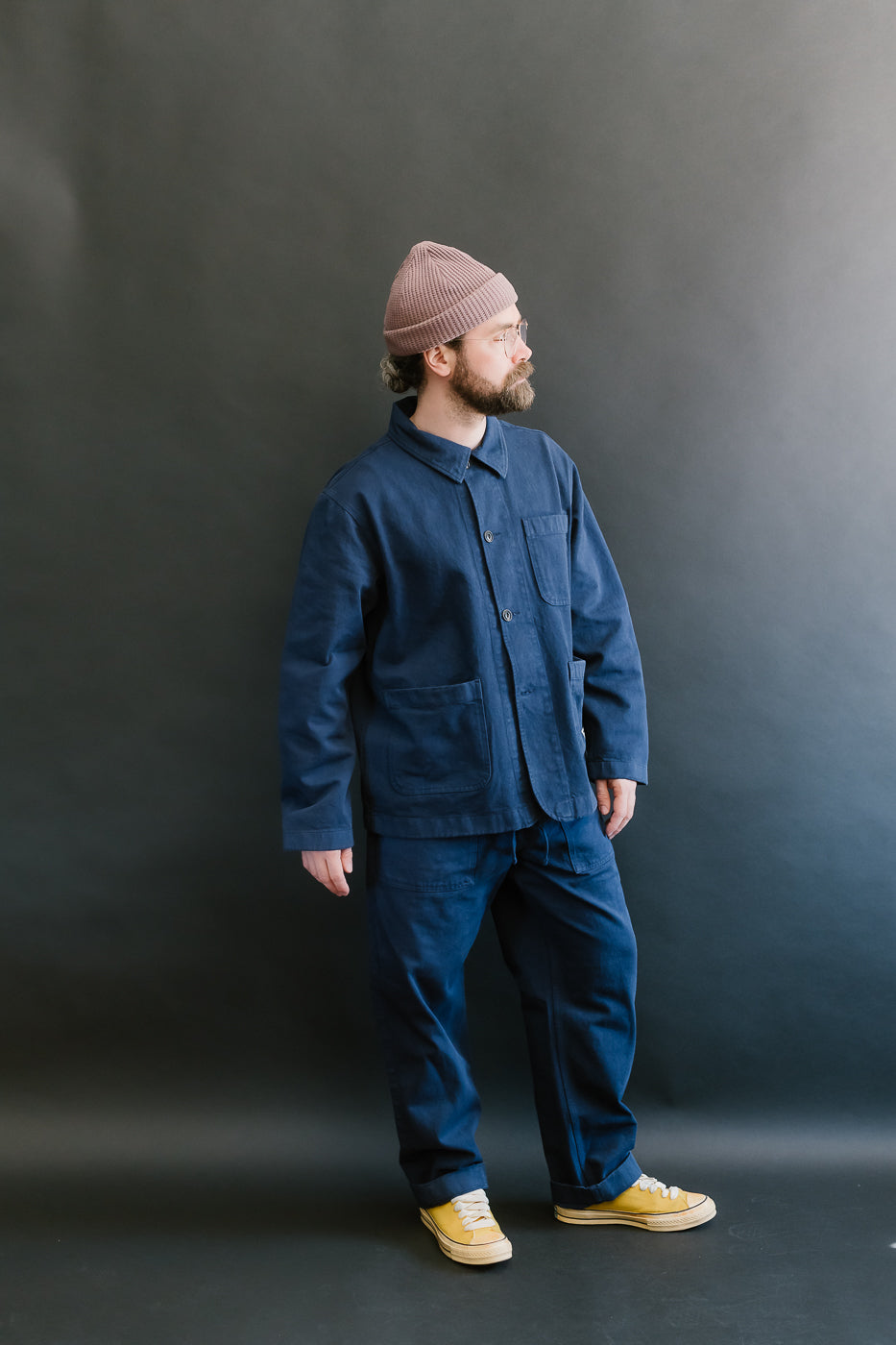 JKT05.66 - 11.2oz Organic Cotton Broken Twill Jacket - Ink Blue