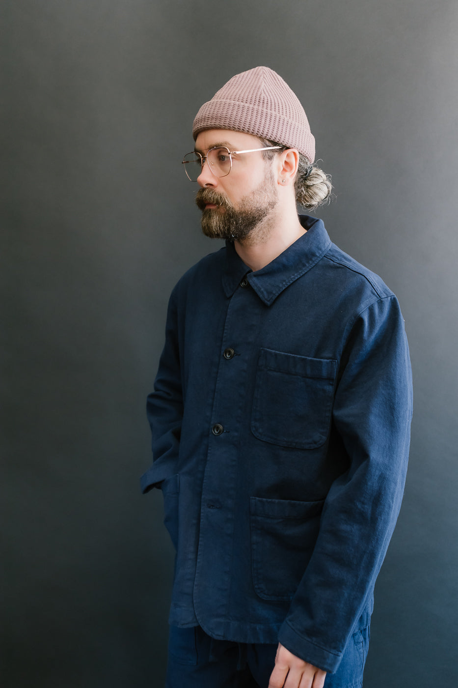 JKT05.66 - 11.2oz Organic Cotton Broken Twill Jacket - Ink Blue