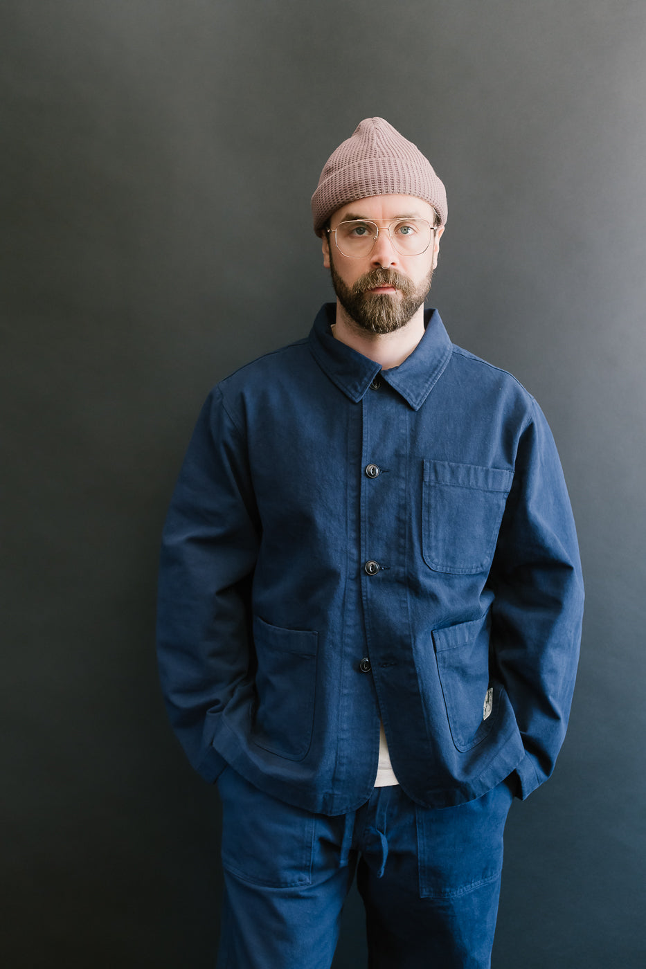 JKT05.66 - 11.2oz Organic Cotton Broken Twill Jacket - Ink Blue