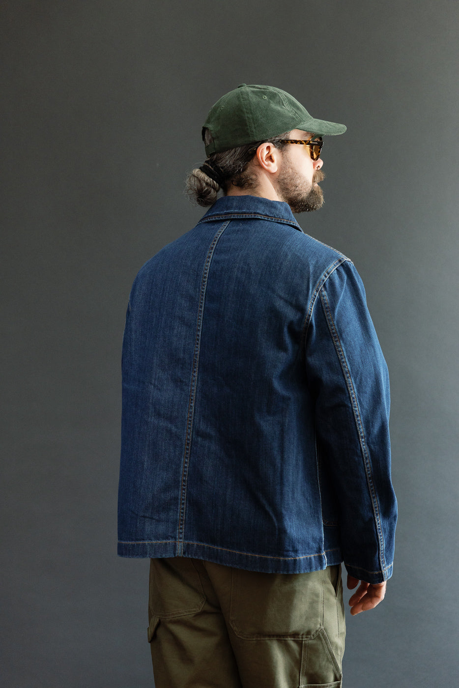 JKT08DN.520MB - Cropped Worker's Denim Jacket - Indigo Mid Blue | Dant