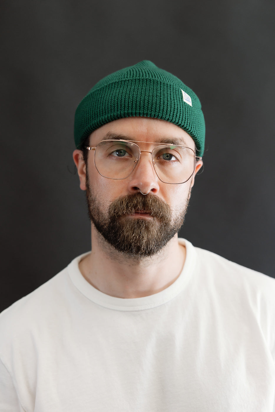 MWBN05.405 - Ribbed Structure Watch Cap Merino Wool - Moss Green