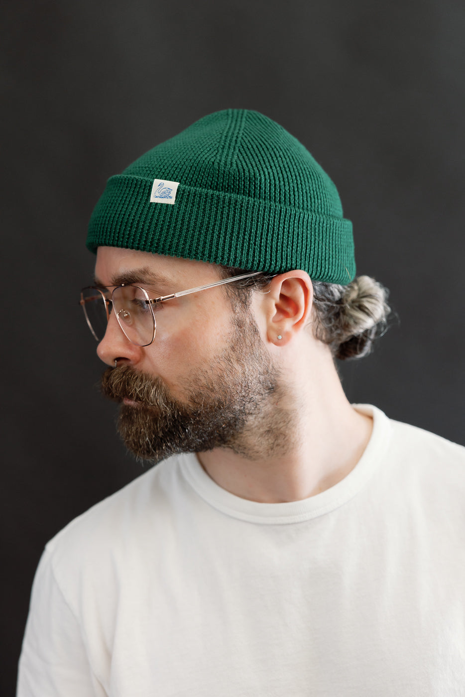 MWBN05.405 - Ribbed Structure Watch Cap Merino Wool - Moss Green