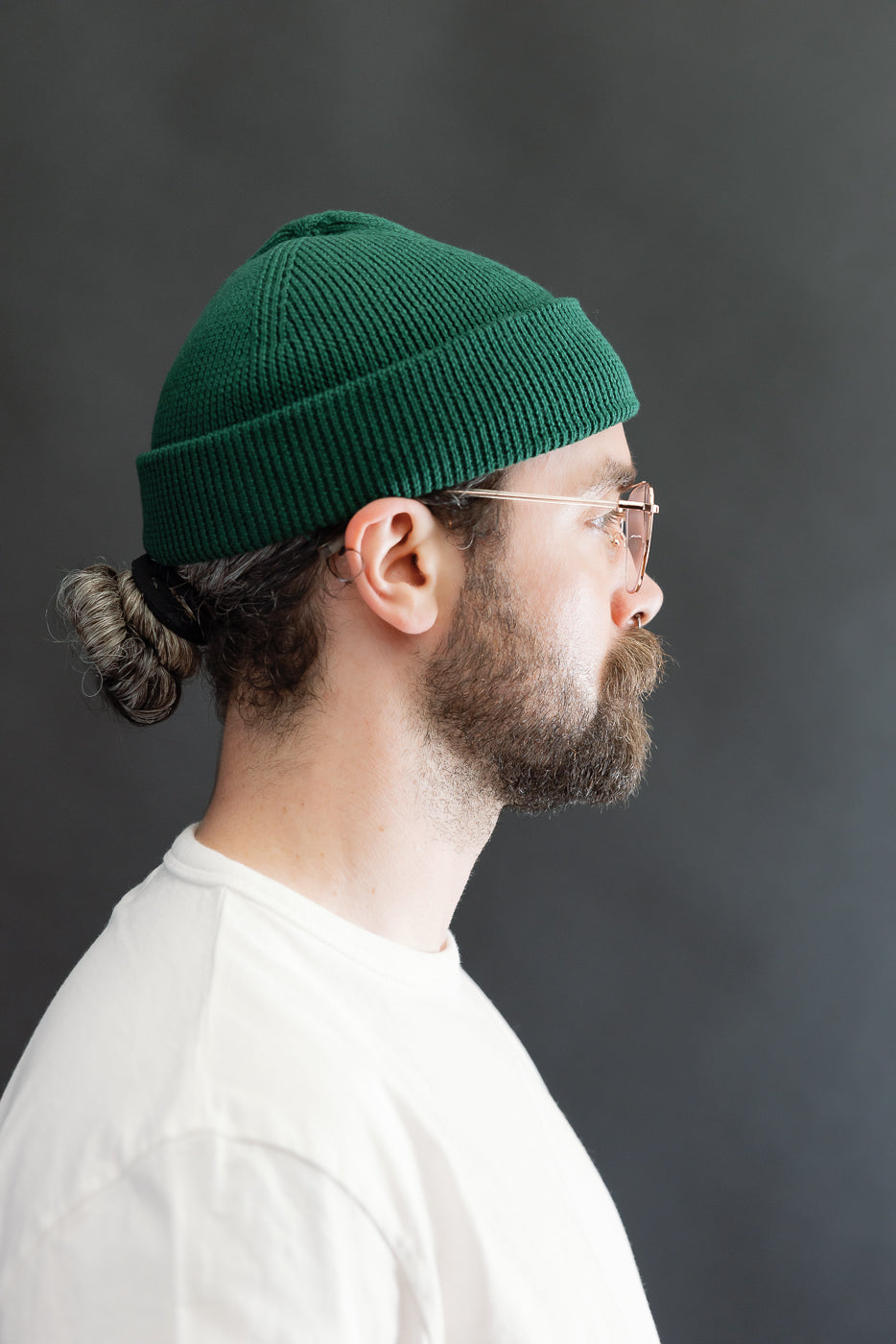 MWBN05.405 - Ribbed Structure Watch Cap Merino Wool - Moss Green