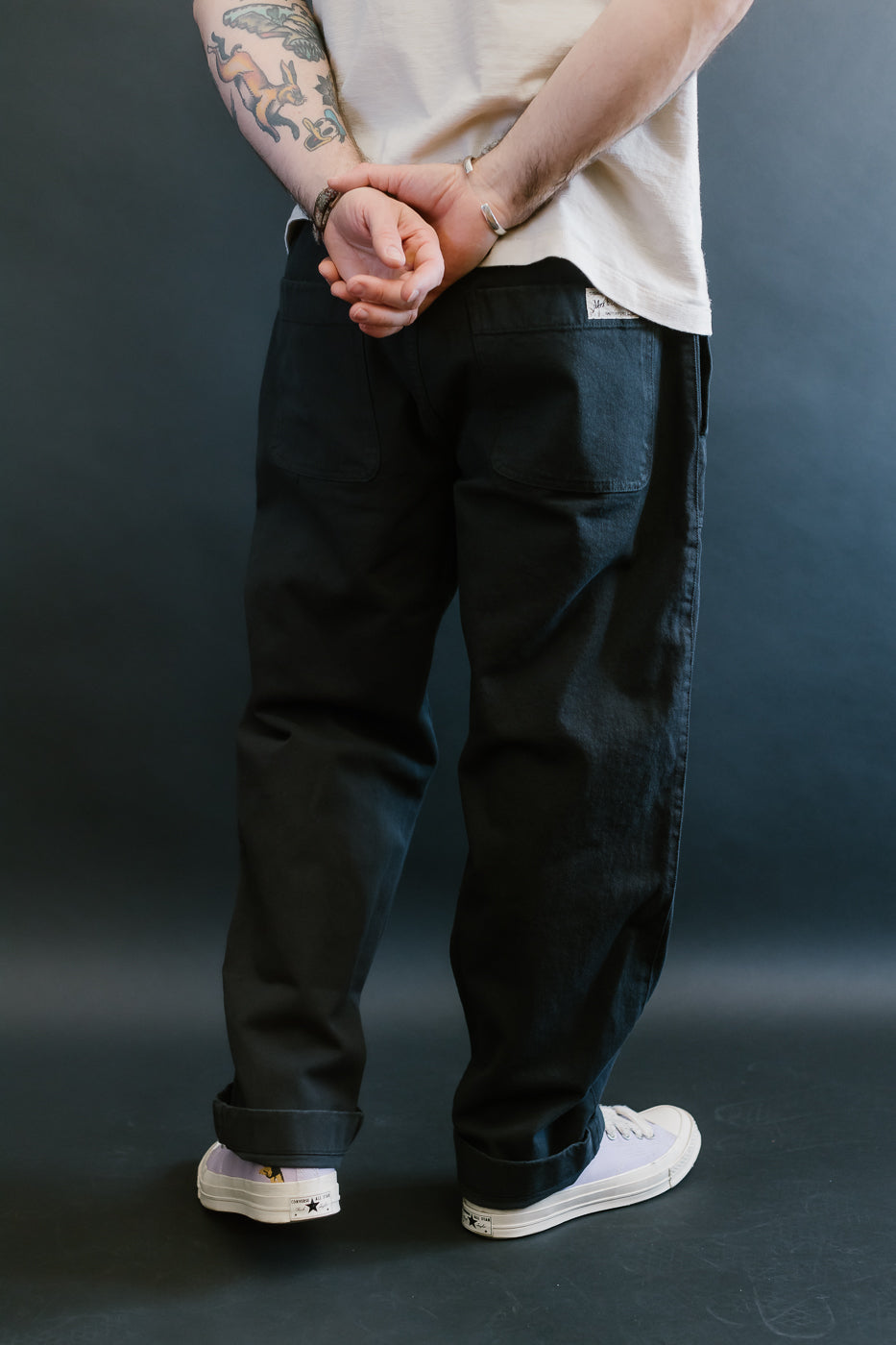 PANTS05.98 - Organic Cotton Broken Twill Drawstring Pants - Charcoal