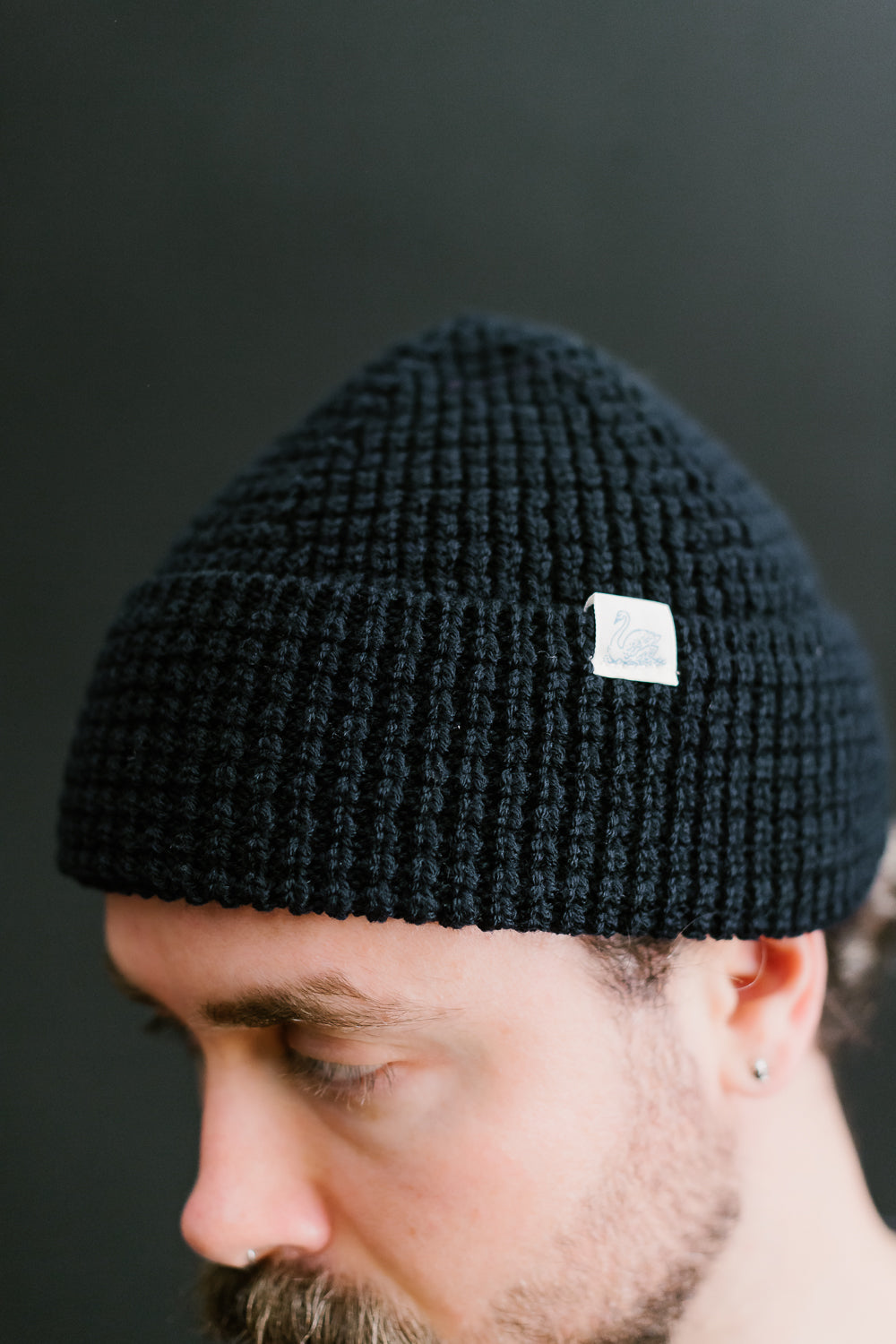 MWBN06.51 - Waffle Structure Sturdy Beanie Merino Wool - Dark Navy