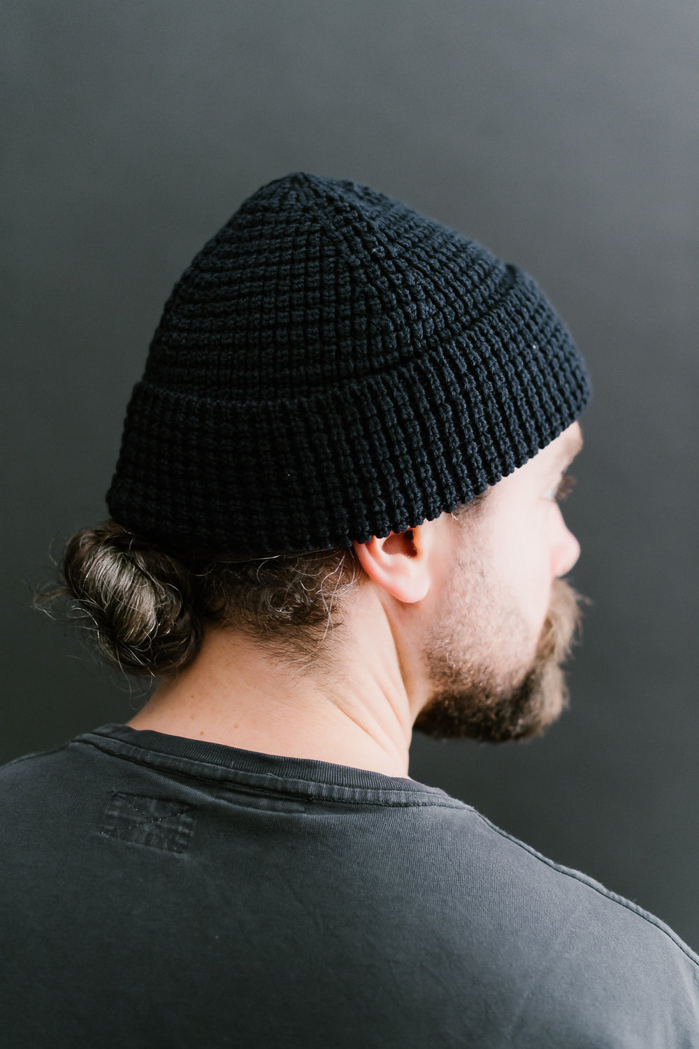 MWBN06.51 - Waffle Structure Sturdy Beanie Merino Wool - Dark Navy