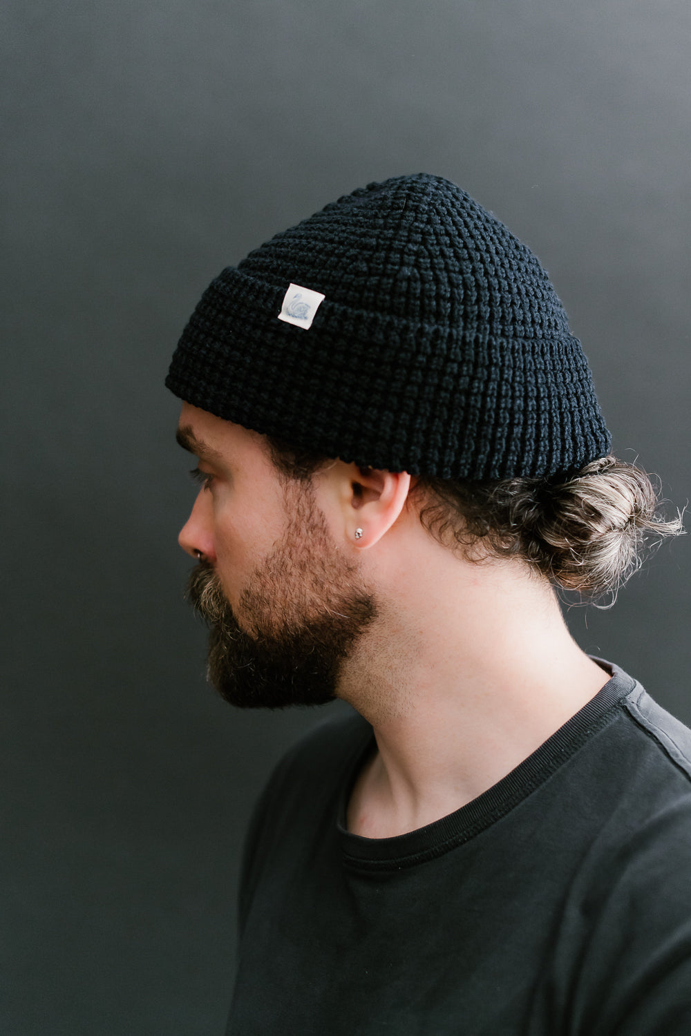 MWBN06.51 - Waffle Structure Sturdy Beanie Merino Wool - Dark Navy