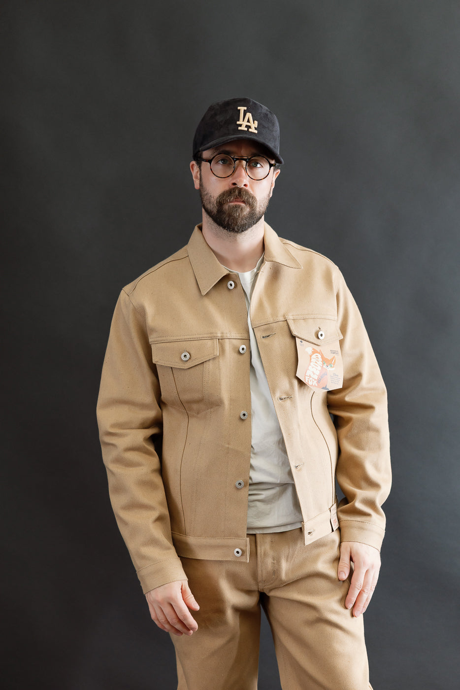 Fox fiber ベージュ デニムジャケット サイズ40 13oz - Brown Fox Selvedge - Denim Jacket | Dant