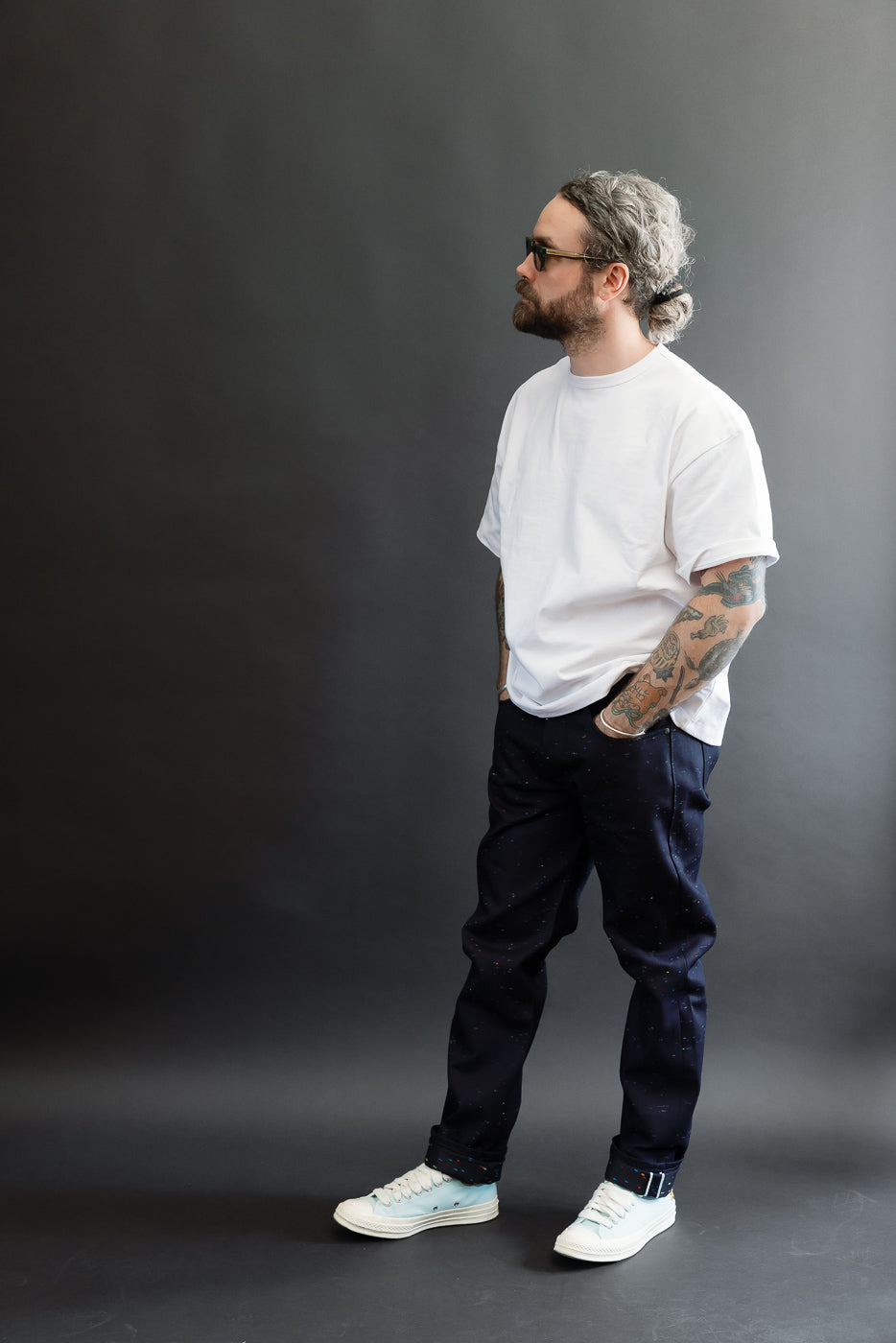 Full body side view of a 5'9
