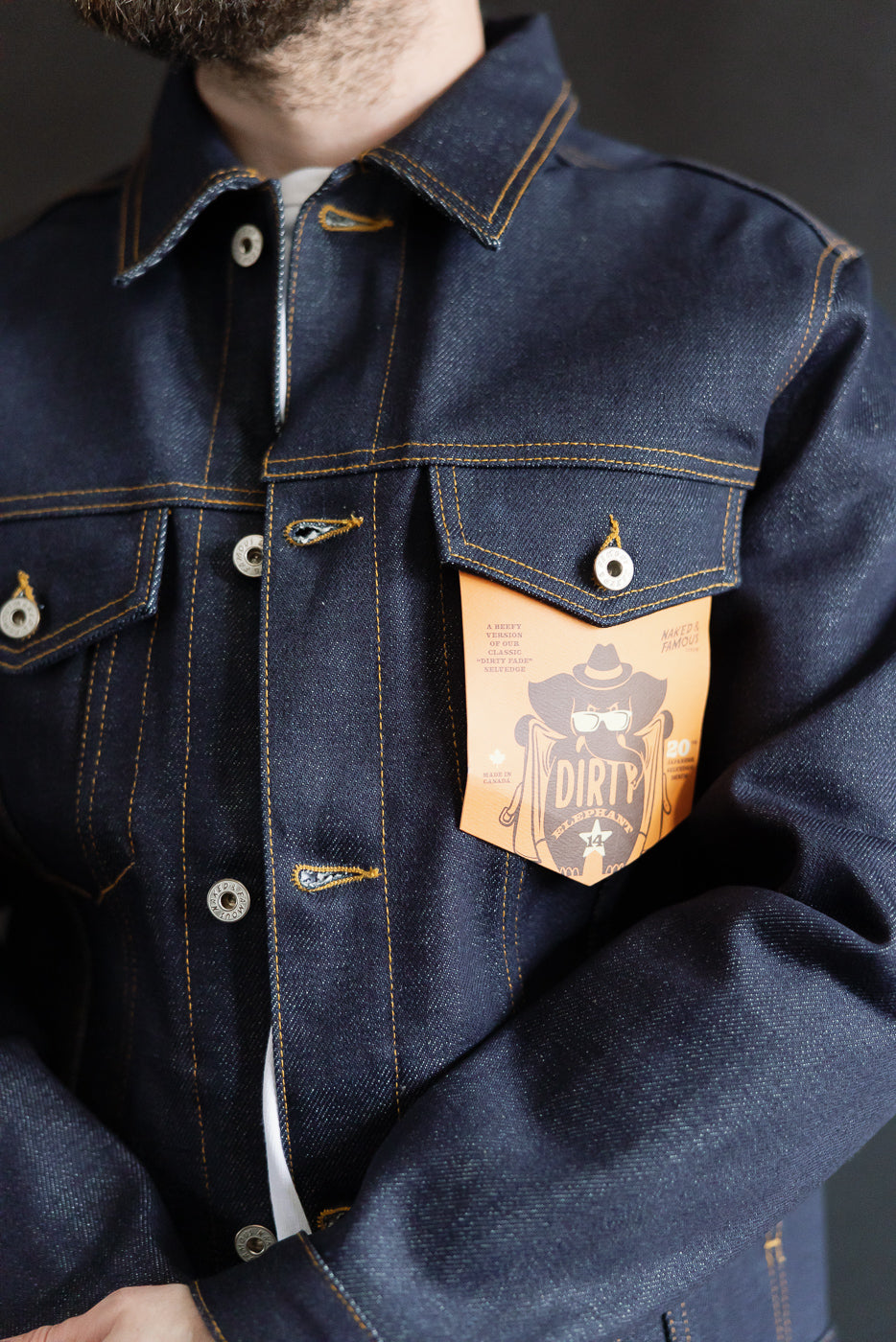 Close-up of male model, 5'9