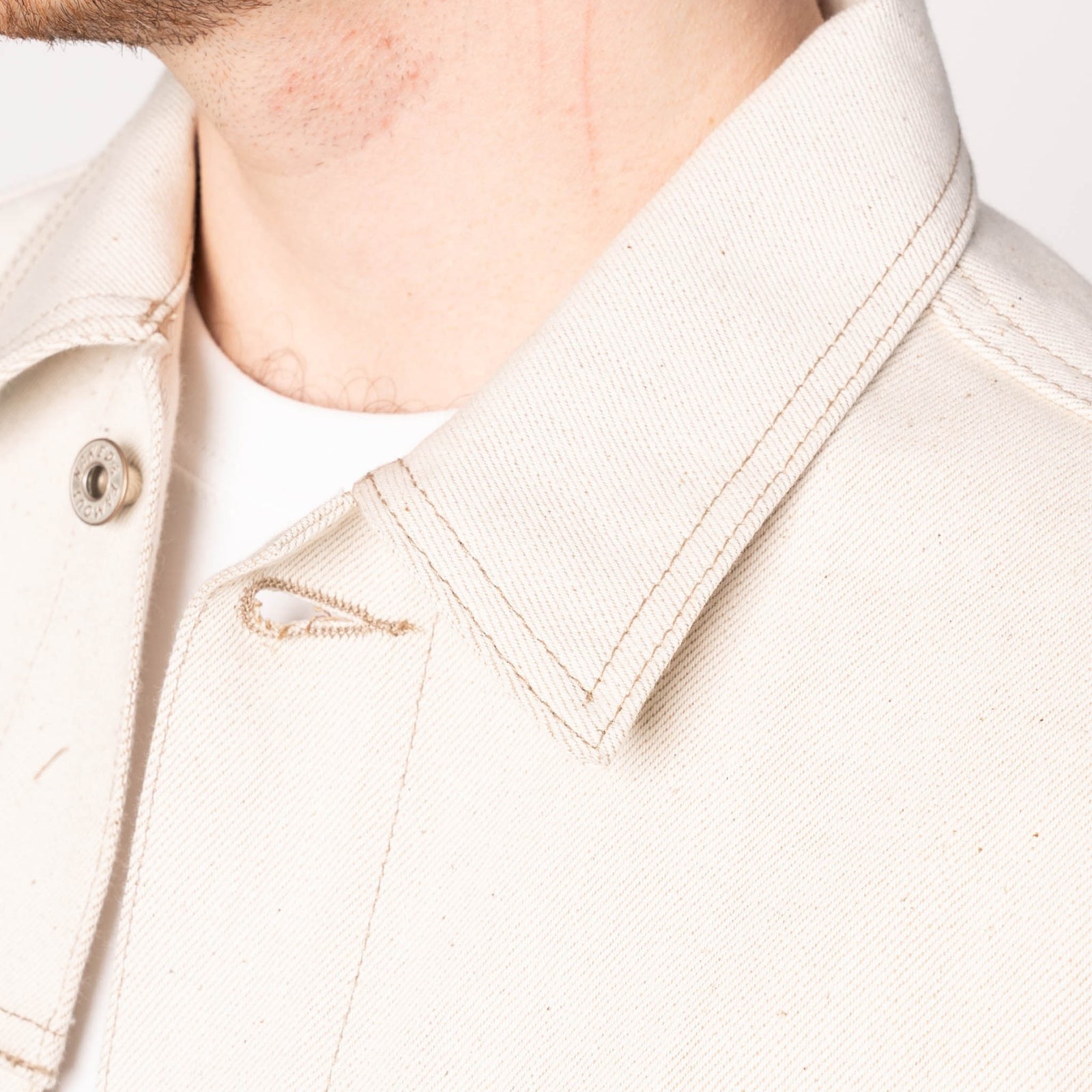 13.6oz - All Natural Ecru Foxfibre® Selvedge - Denim Jacket