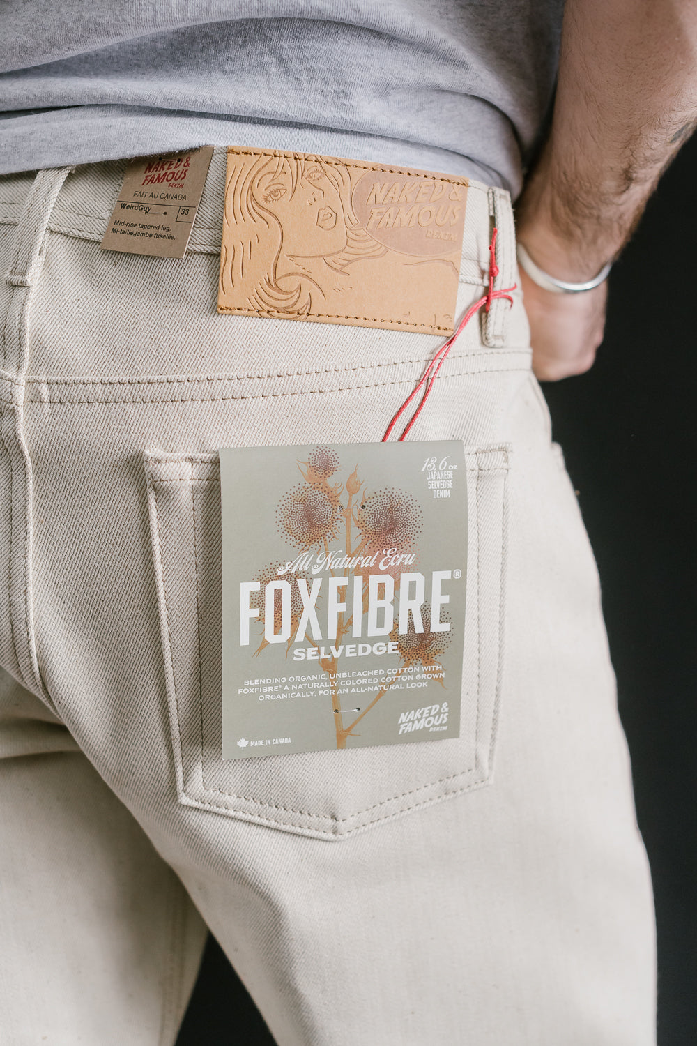 13.6oz - All Natural Ecru Foxfibre® Selvedge - Weird Guy