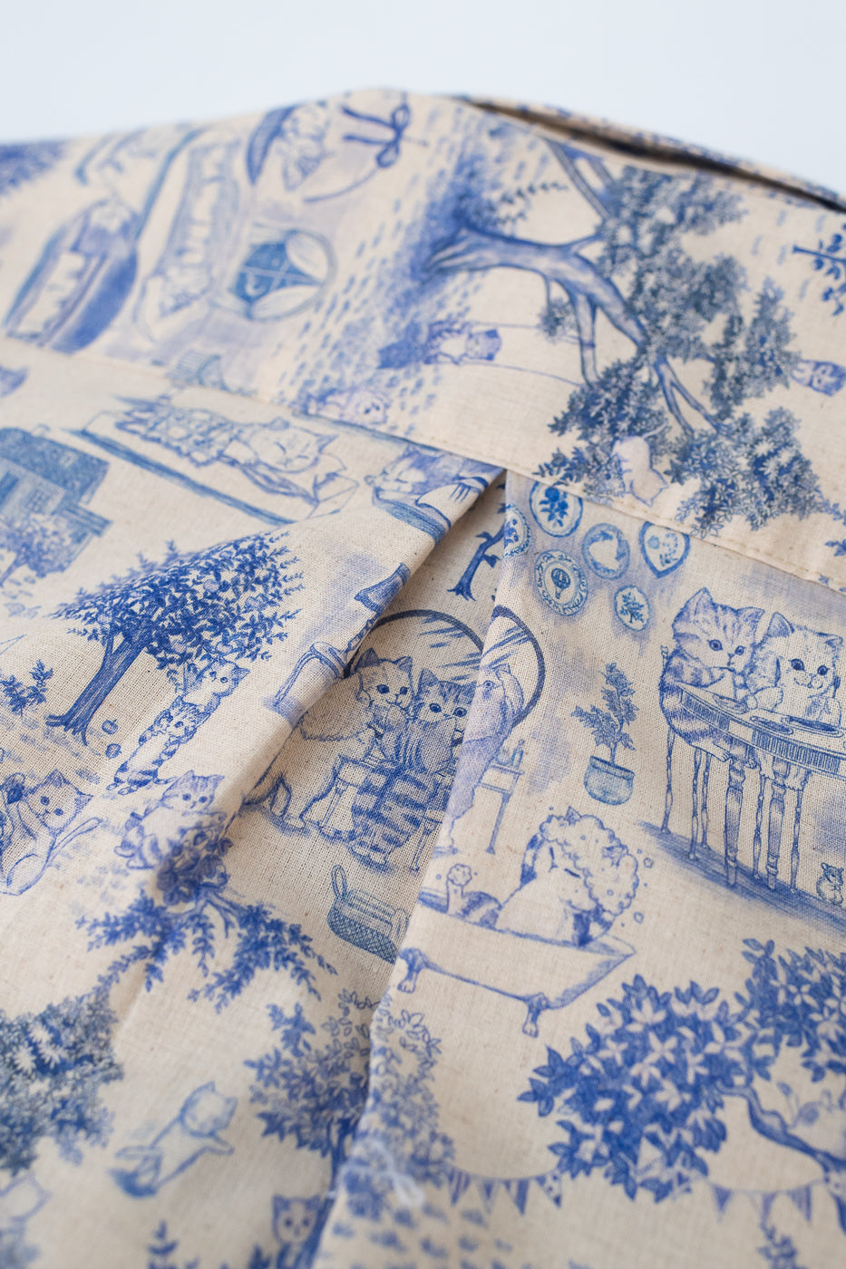 Easy Shirt - Linen Cats - Blue