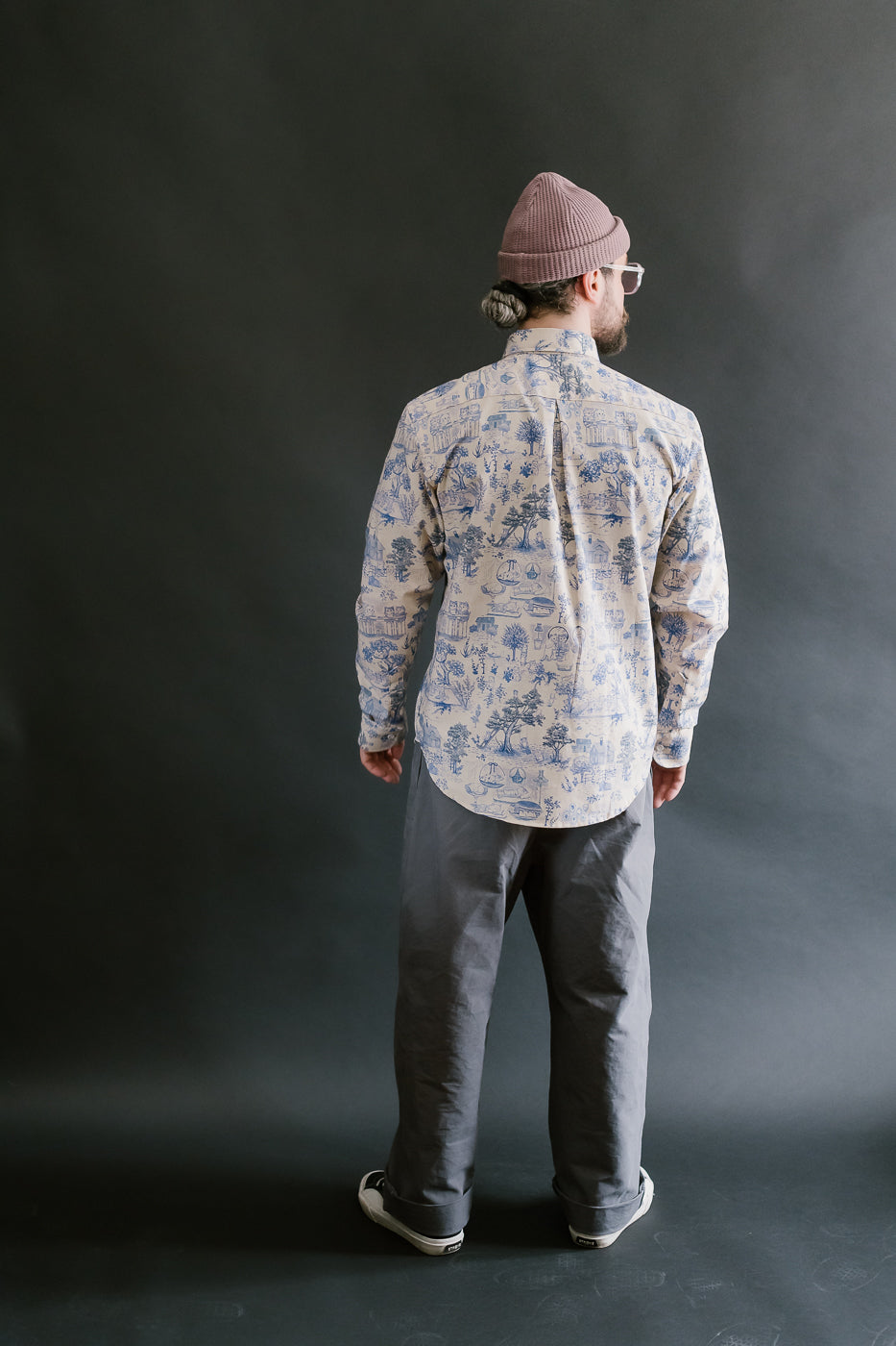 Easy Shirt - Linen Cats - Blue
