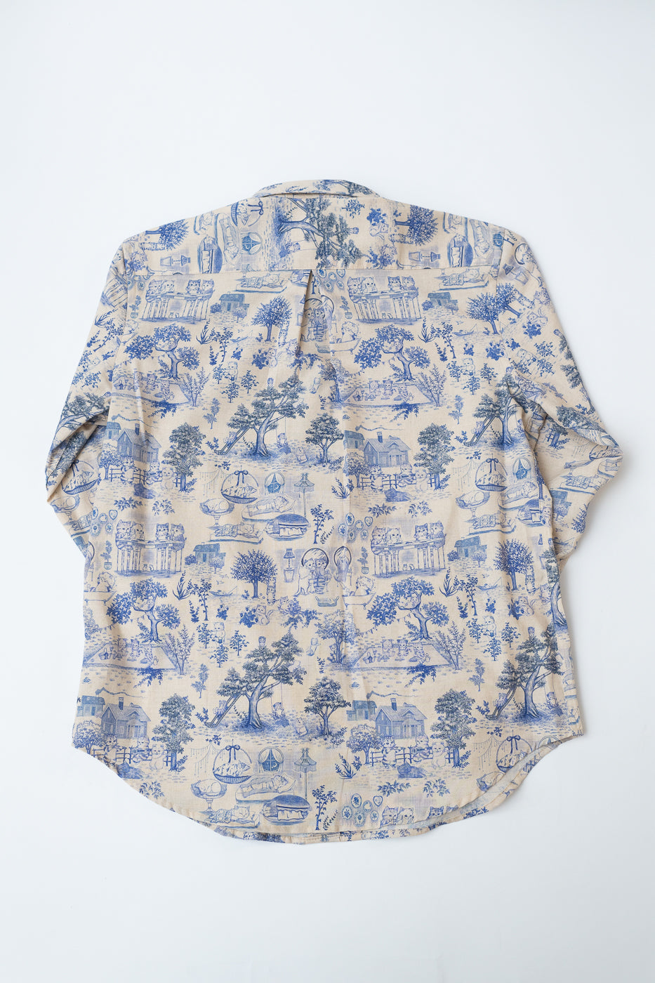 Easy Shirt - Linen Cats - Blue